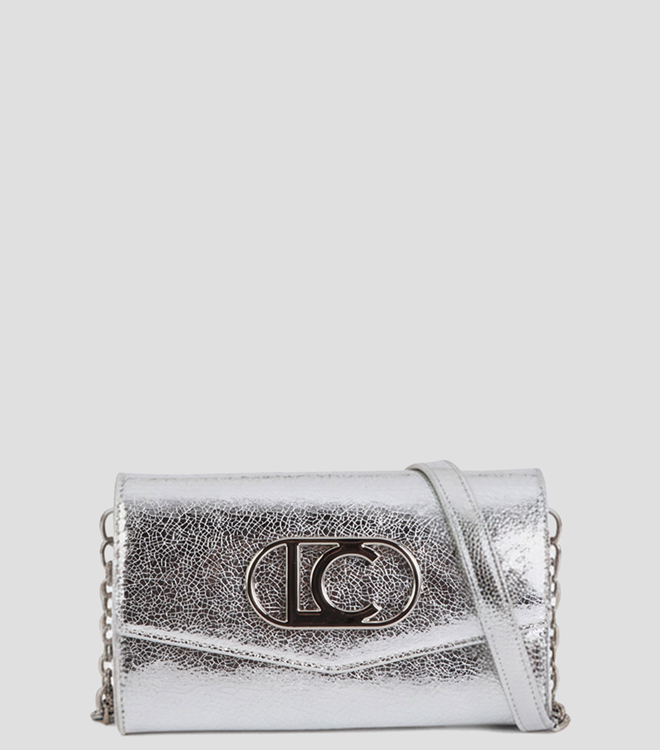 Bolsa crossbody lisa con detalle texturizado Mujer