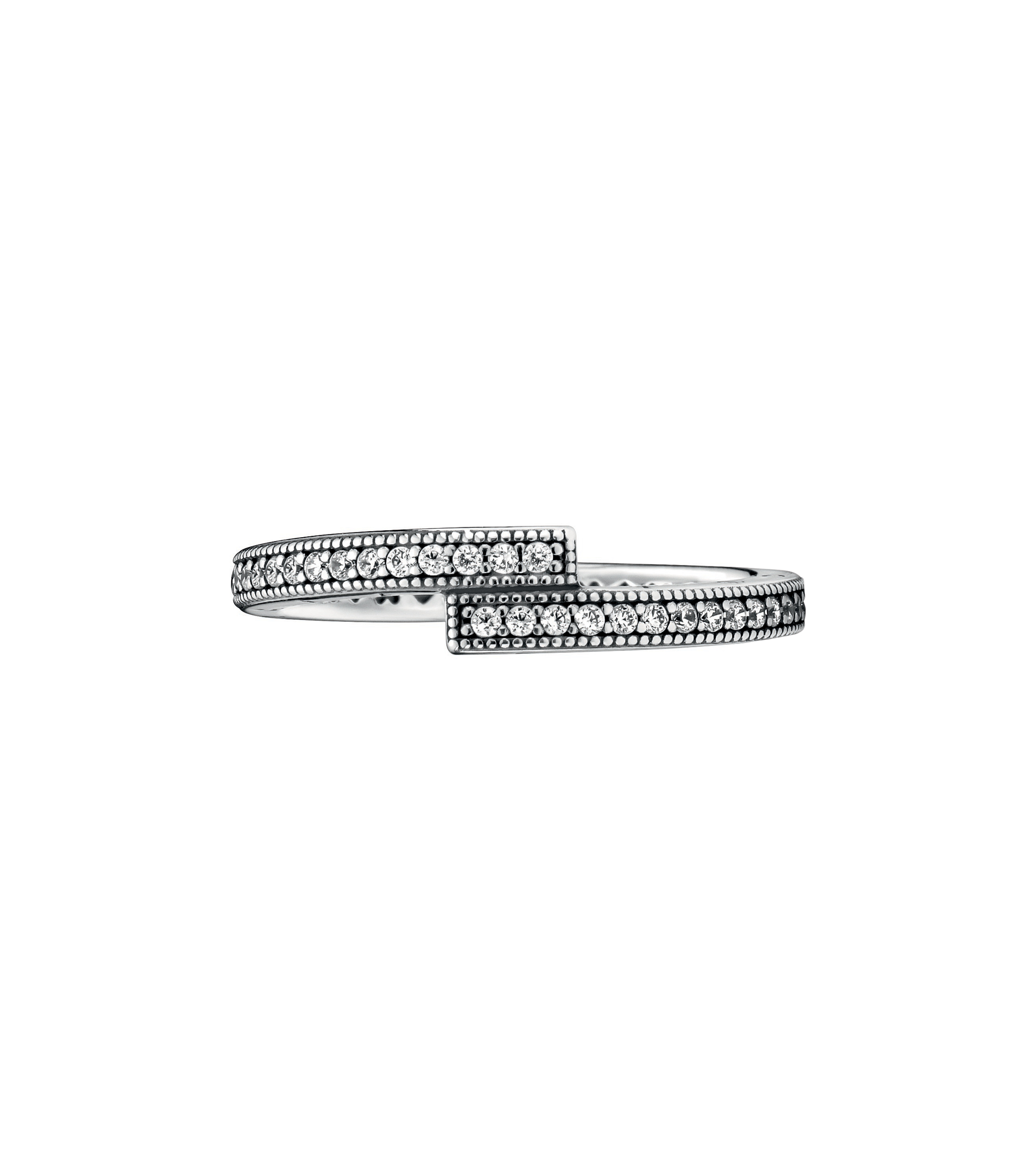 Anillo Sobrepuesto en Plata Reluciente con Zirconia Cúbica Mujer