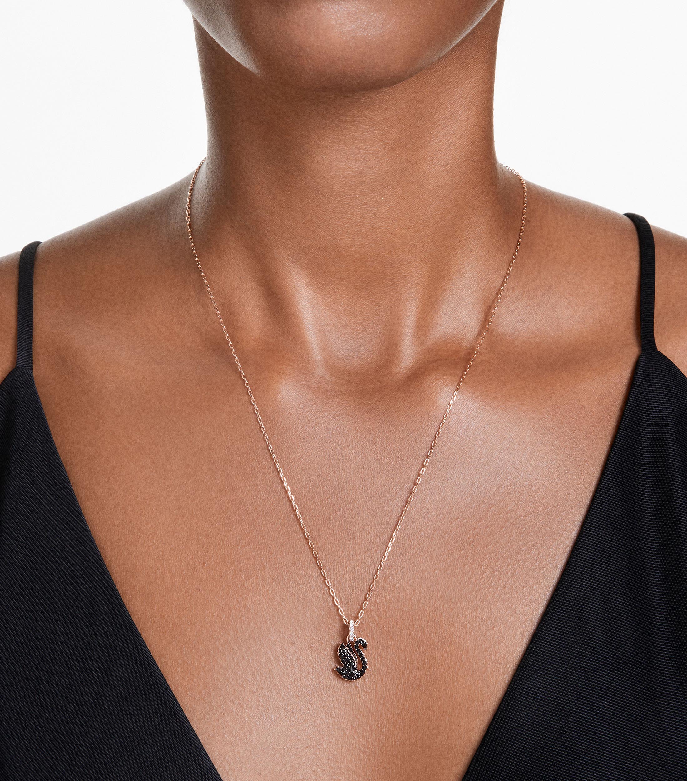 Collar en bano de oro rosa Swan Cisne Mujer