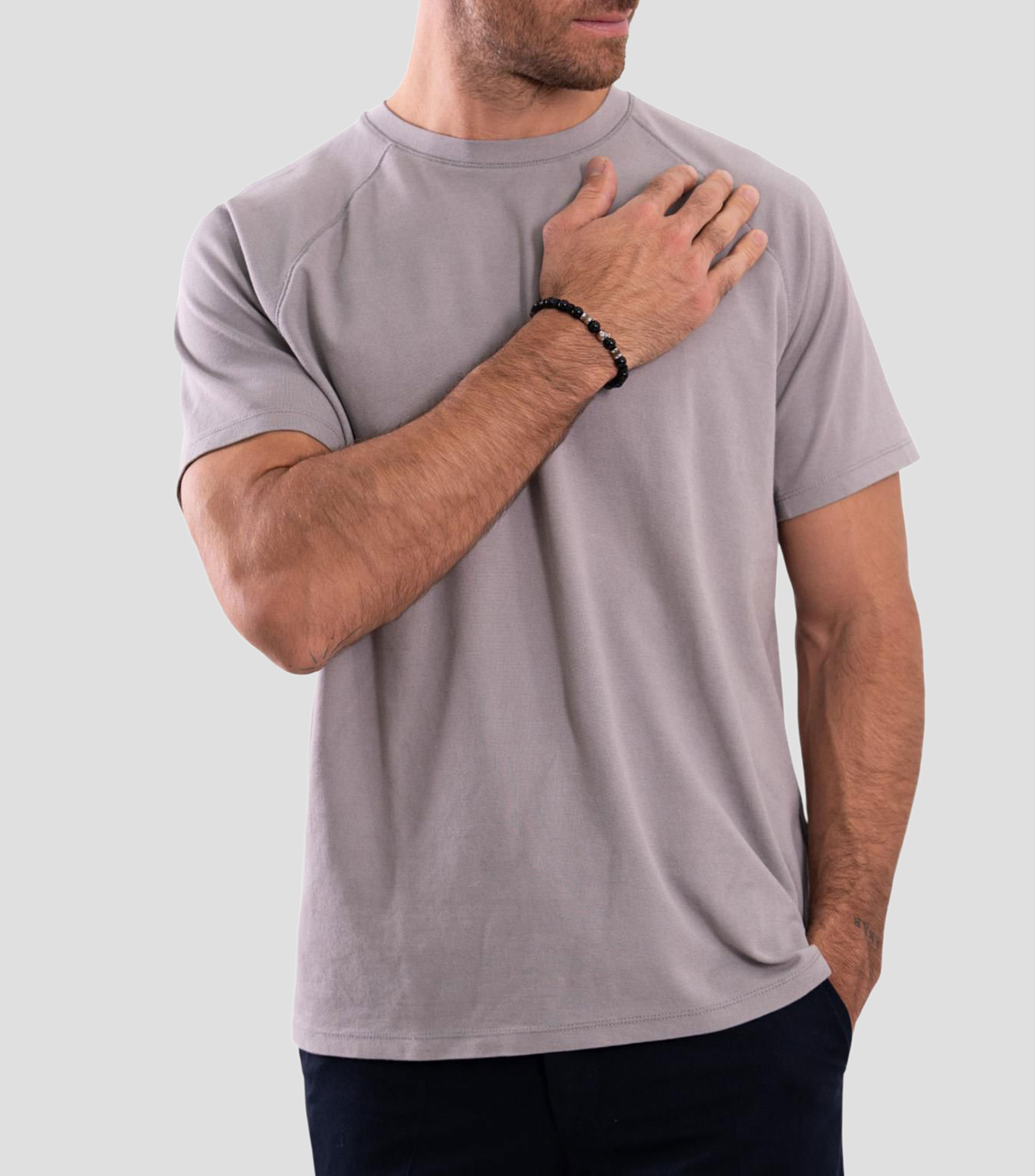 Brazalete con ónix, ojo de tigre, hematita y obsidiana mate Hombre