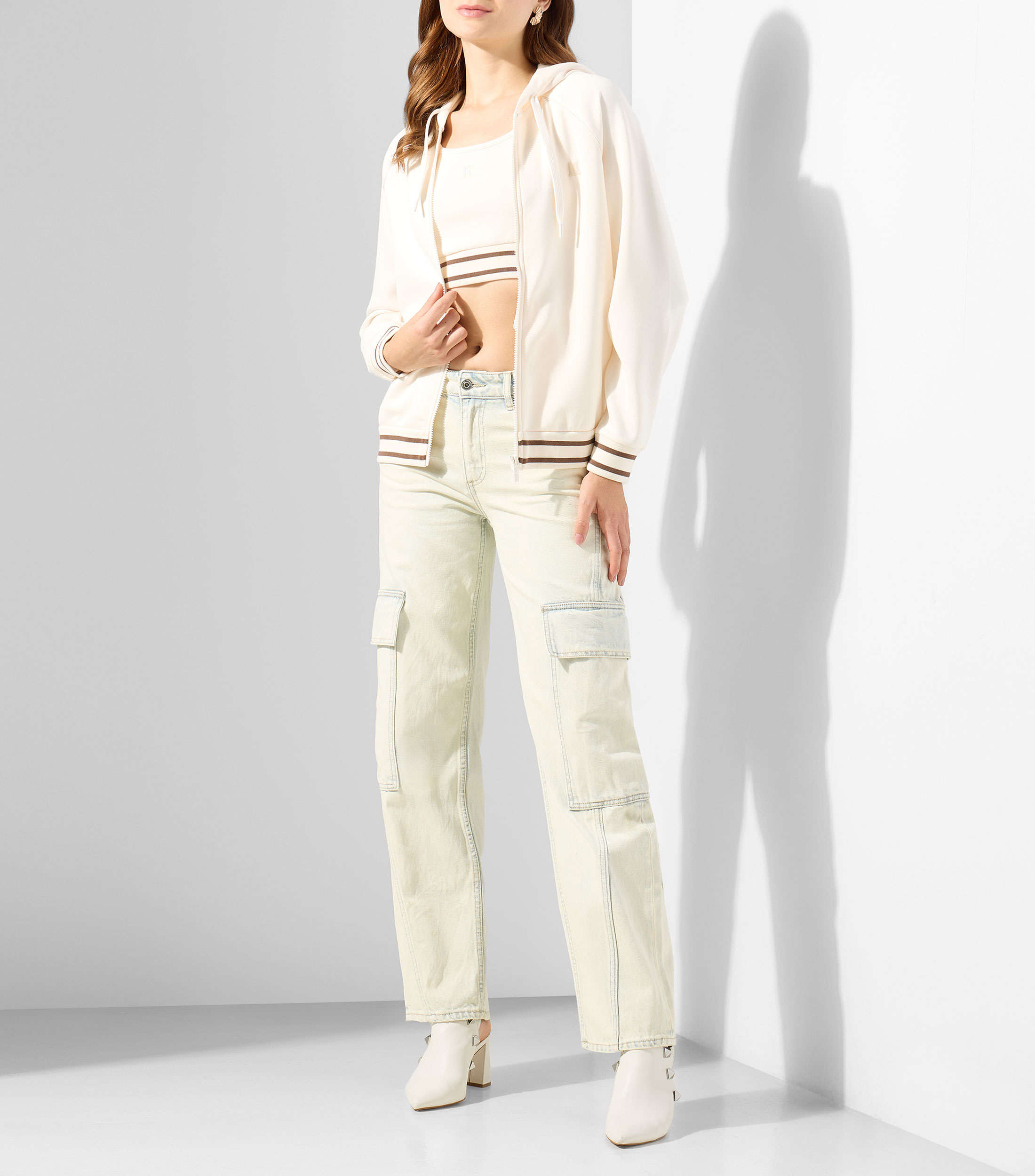 Blusa franjas sin mangas Mujer