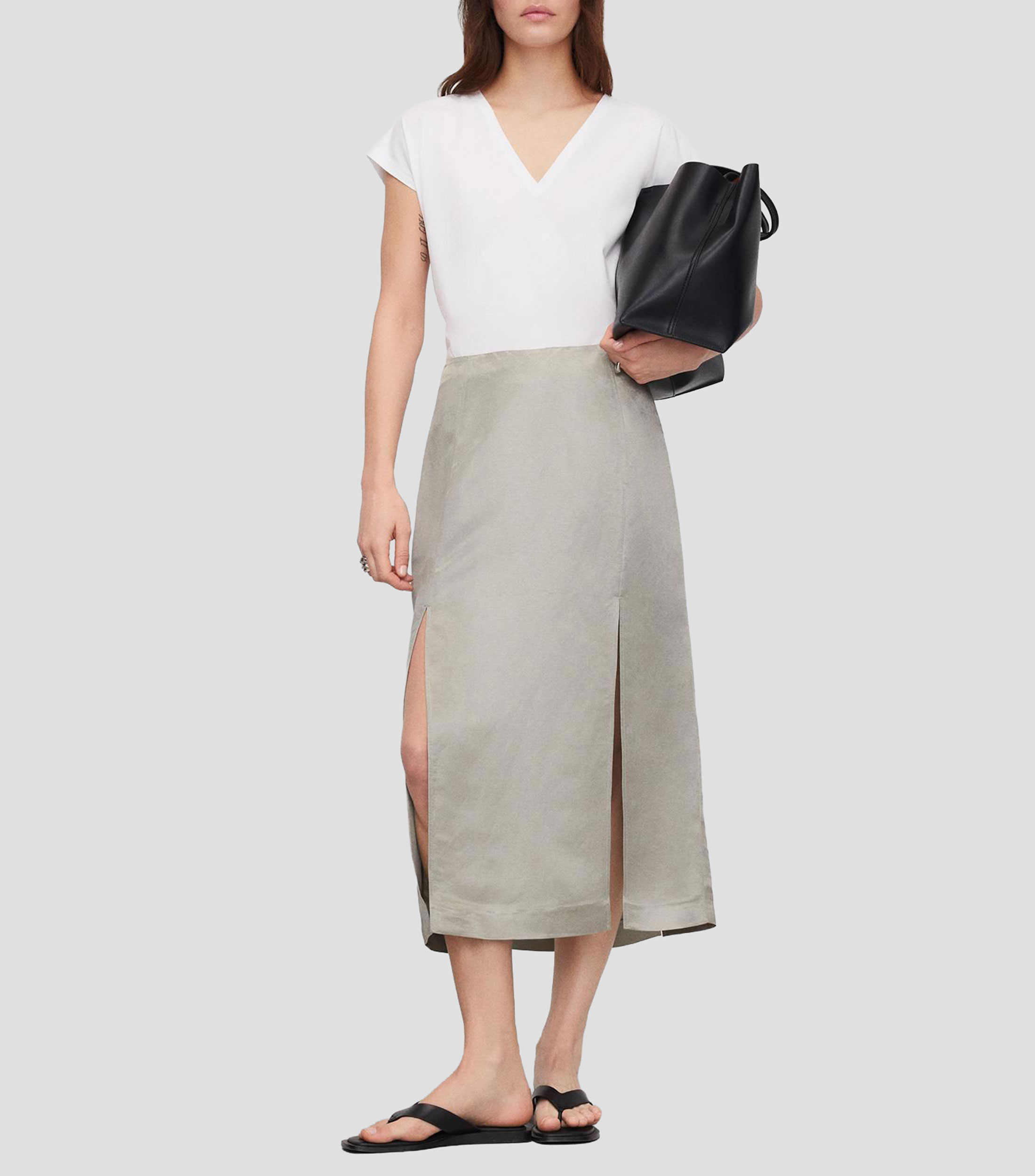 Blusa lisa con manga corta Mujer