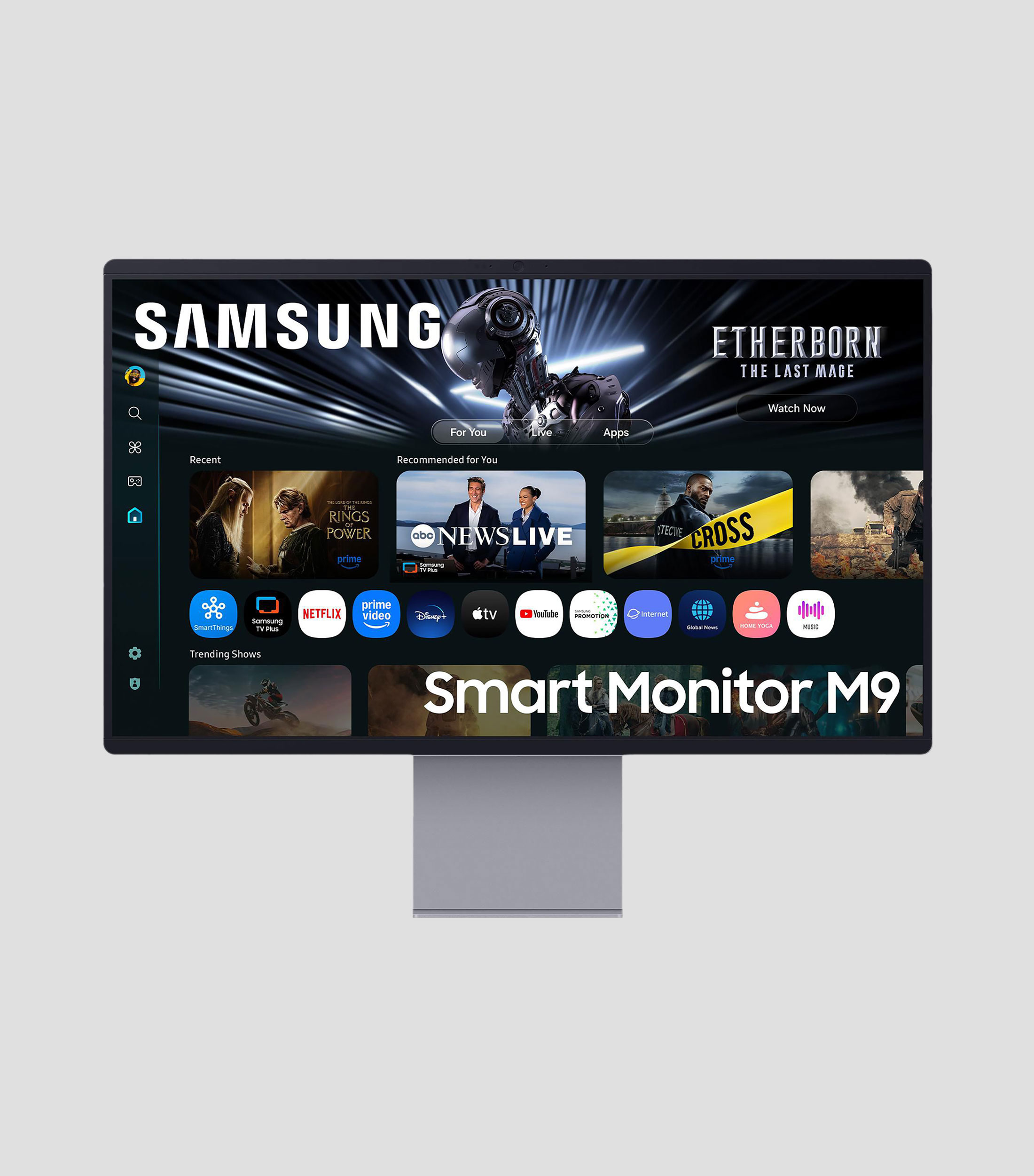 Monitor smart 32 pulgadas plano QD-OLED M9 4K 165 Hz LS32FM902SLXZX