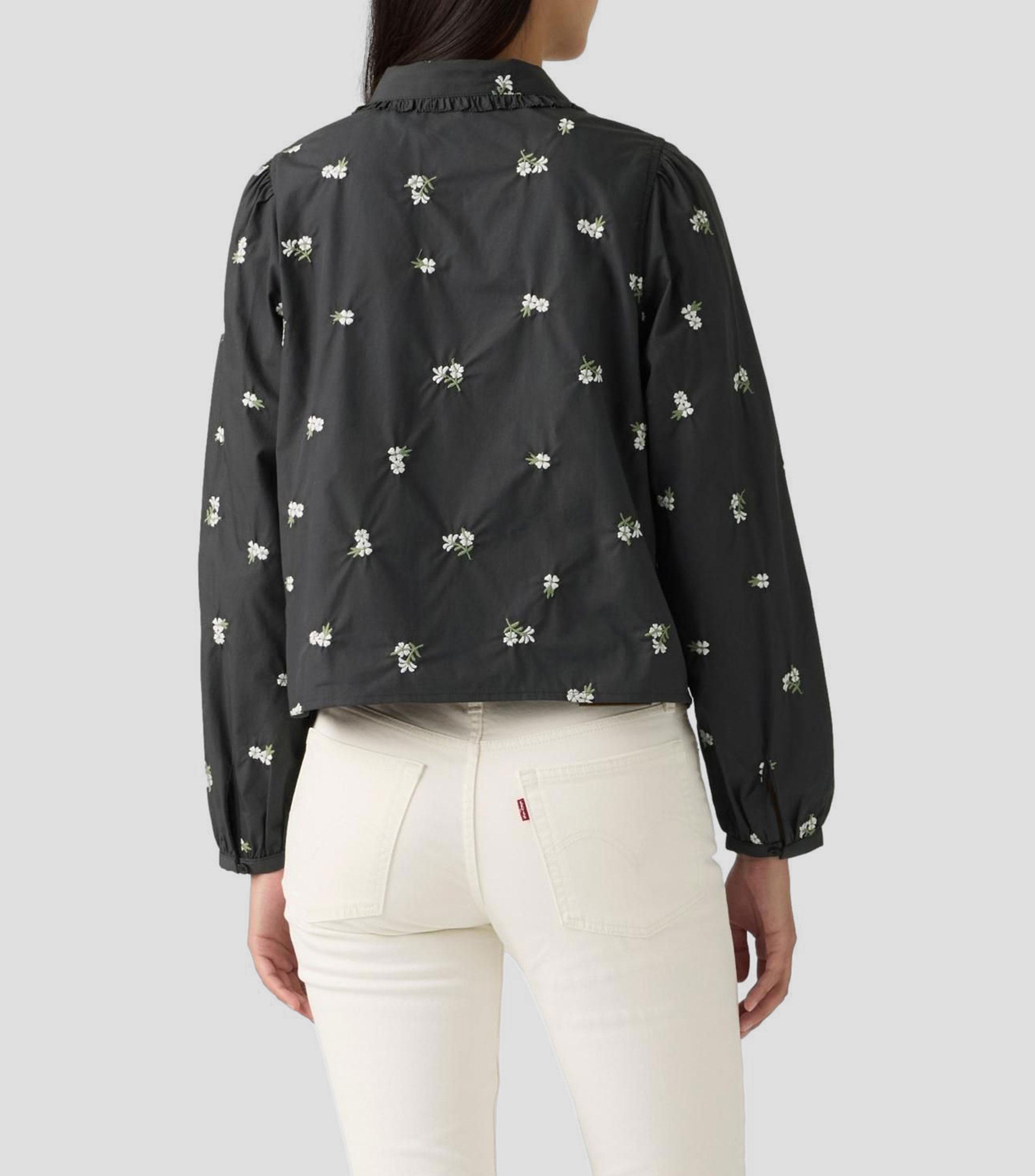 Camisa con estampado manga larga Mujer