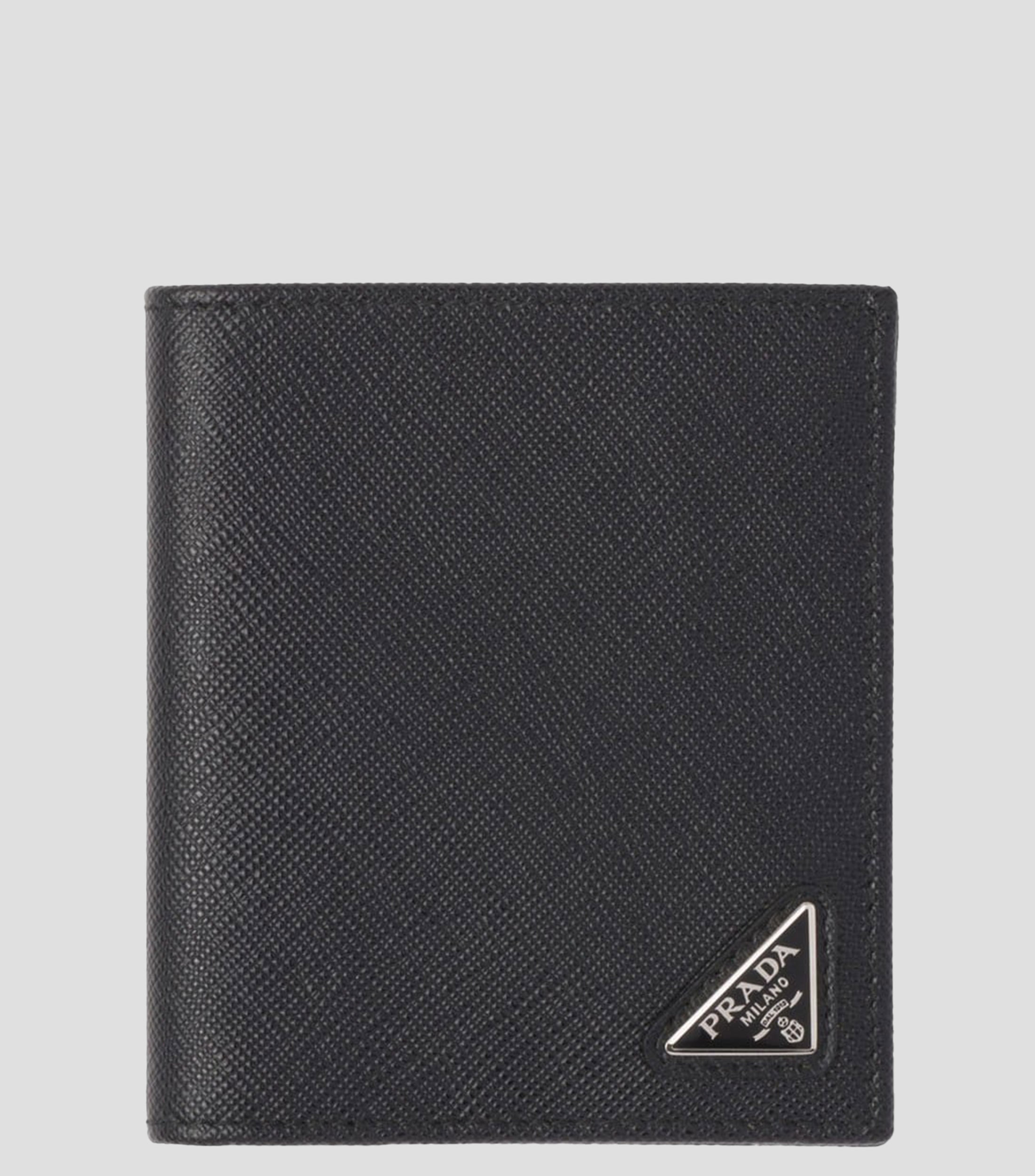 Cartera bifold en piel Saffiano fantasía Hombre
