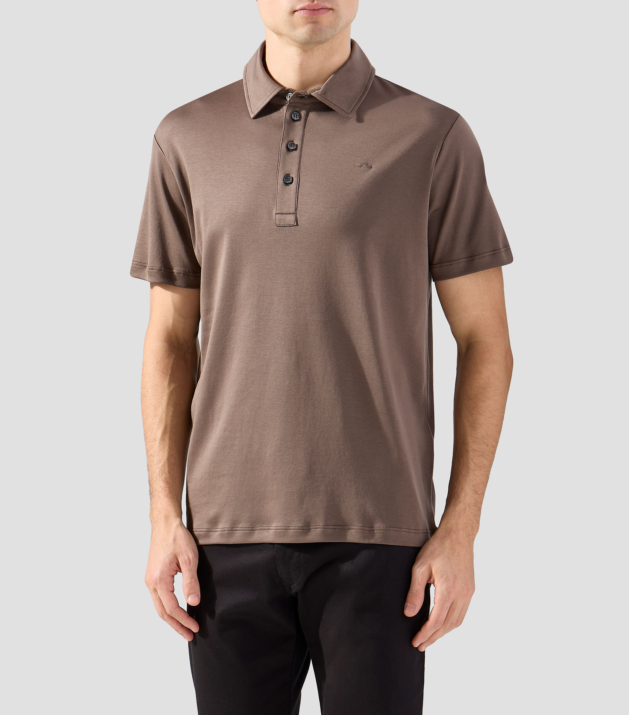 Playera tipo polo con manga corta lisa Hombre