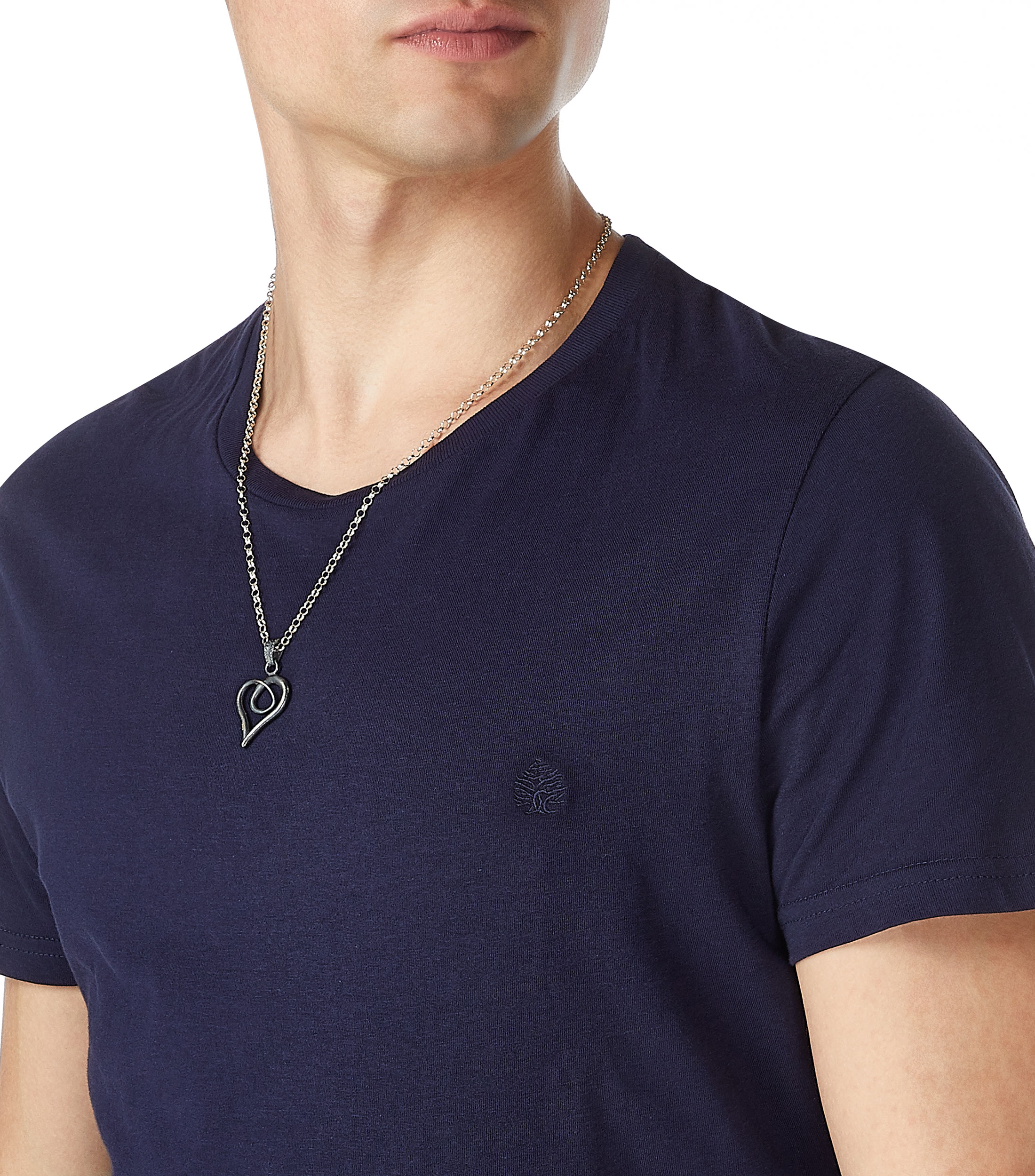 Dije de corazon con cadena en plata .925 Crazy Heart Hombre
