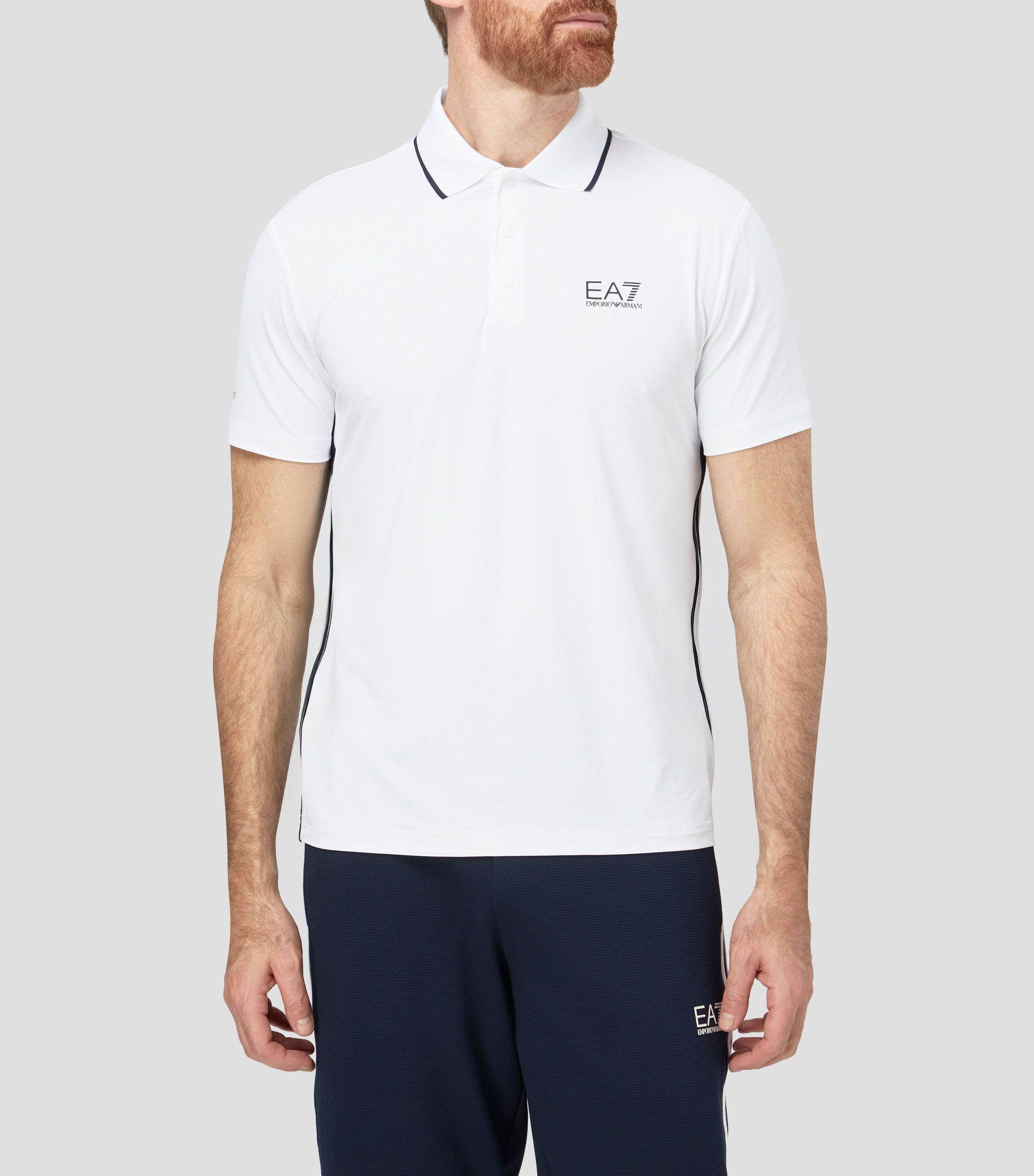 Playera tipo polo manga corta con microdiseños Hombre