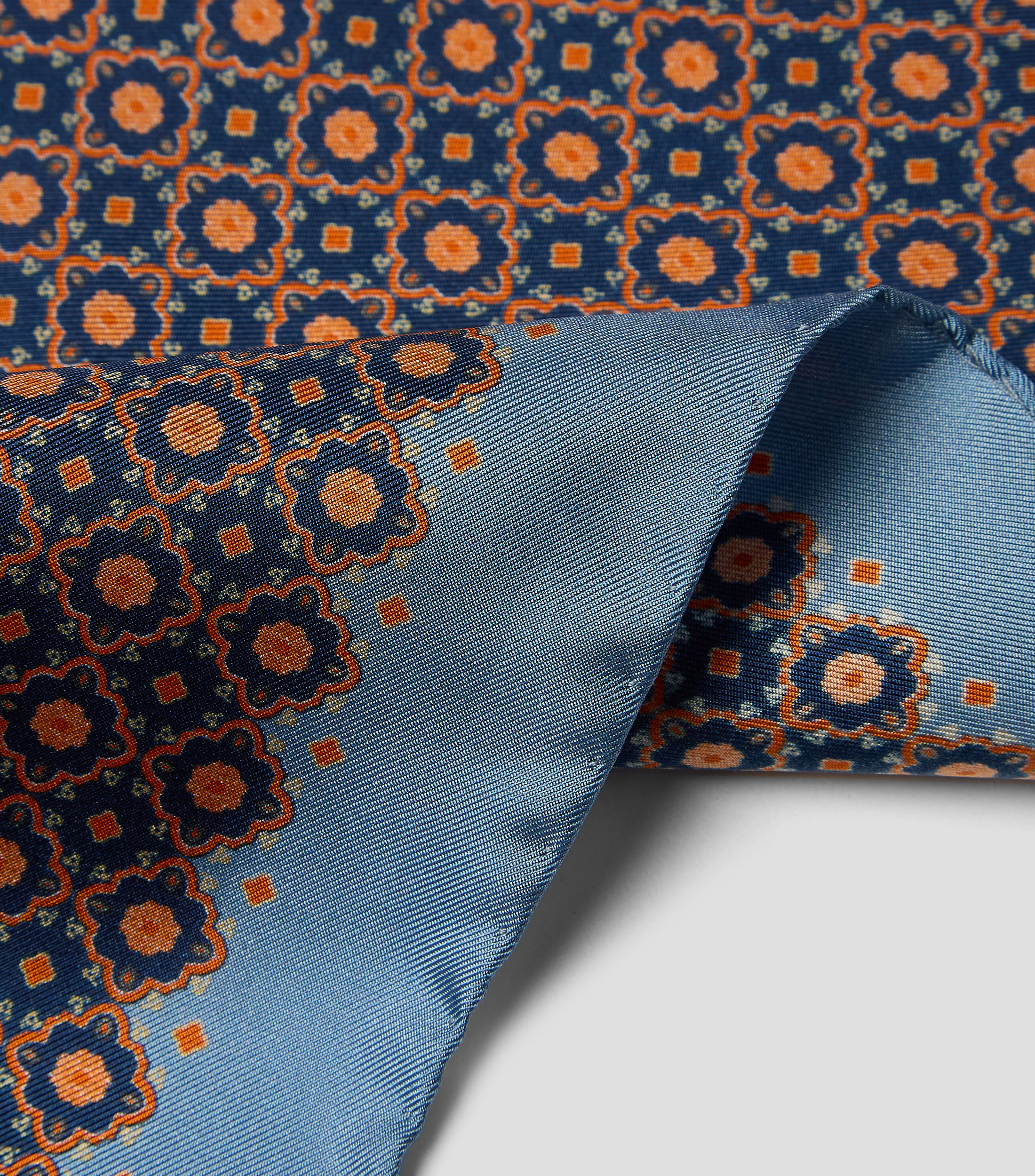 Pañuelo en seda multicolor con diseño estampado Hombre