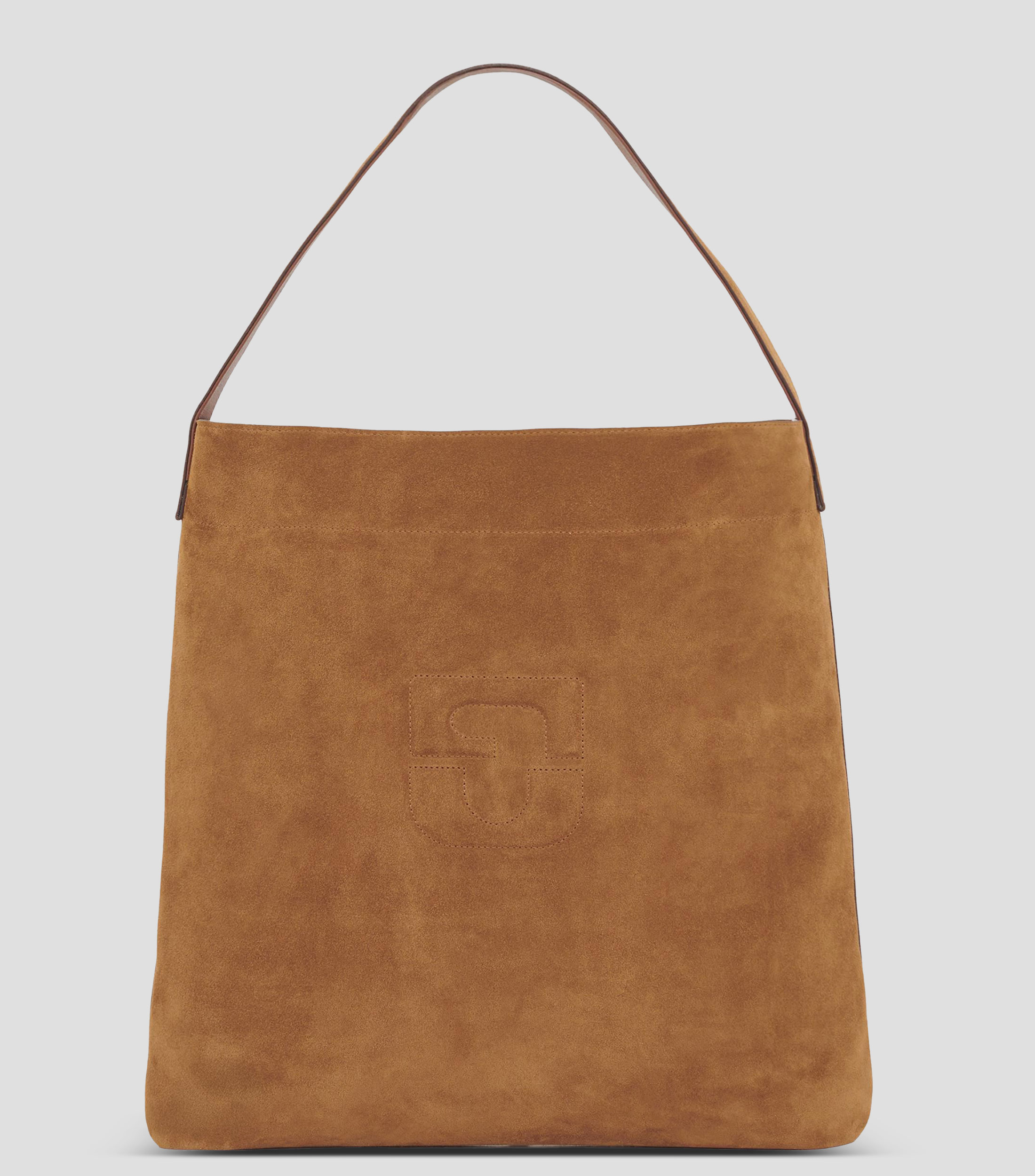 Bolsa Hobo liso en piel Mujer