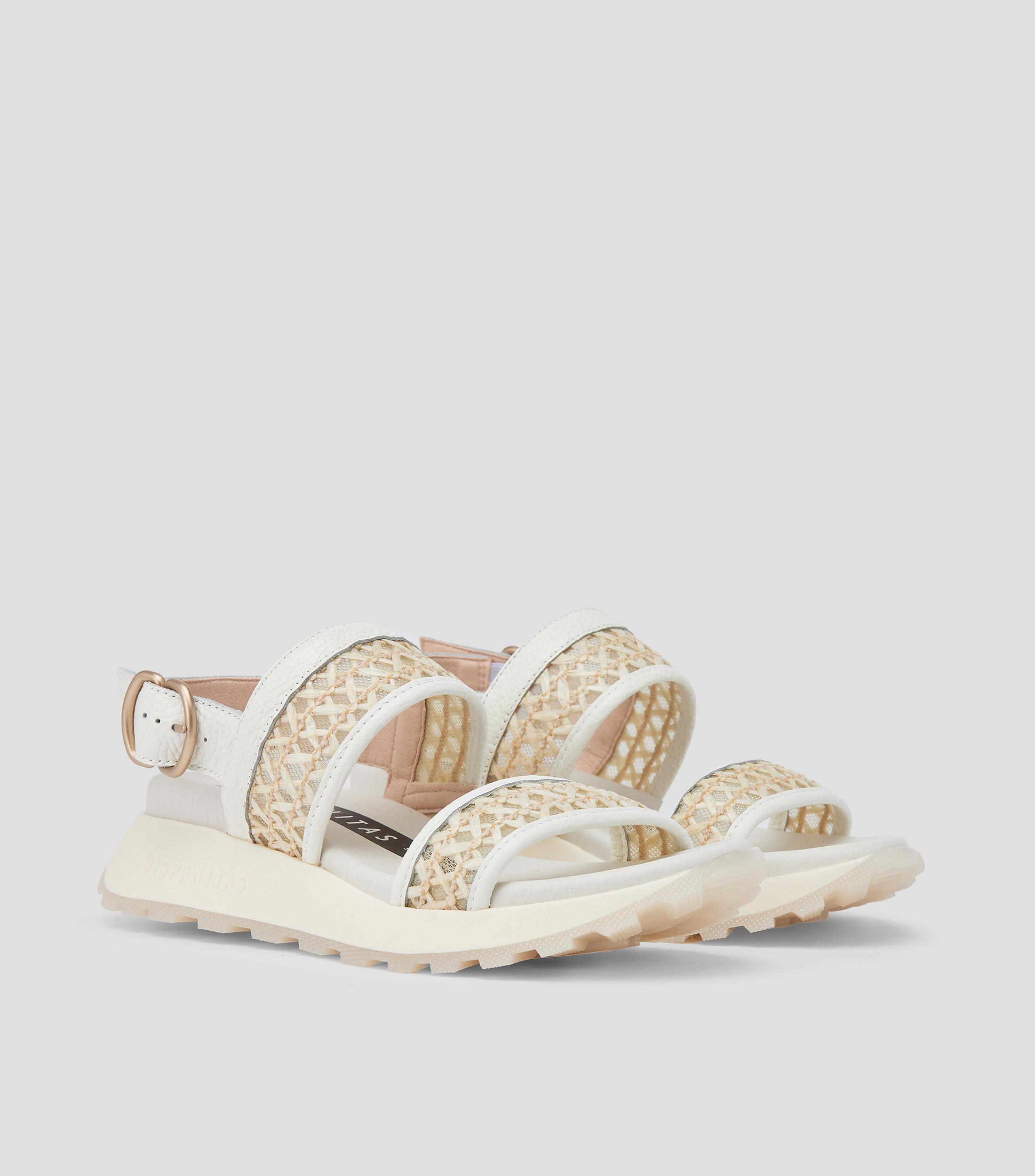 Sandalias con tacón bajo de cuña Mujer