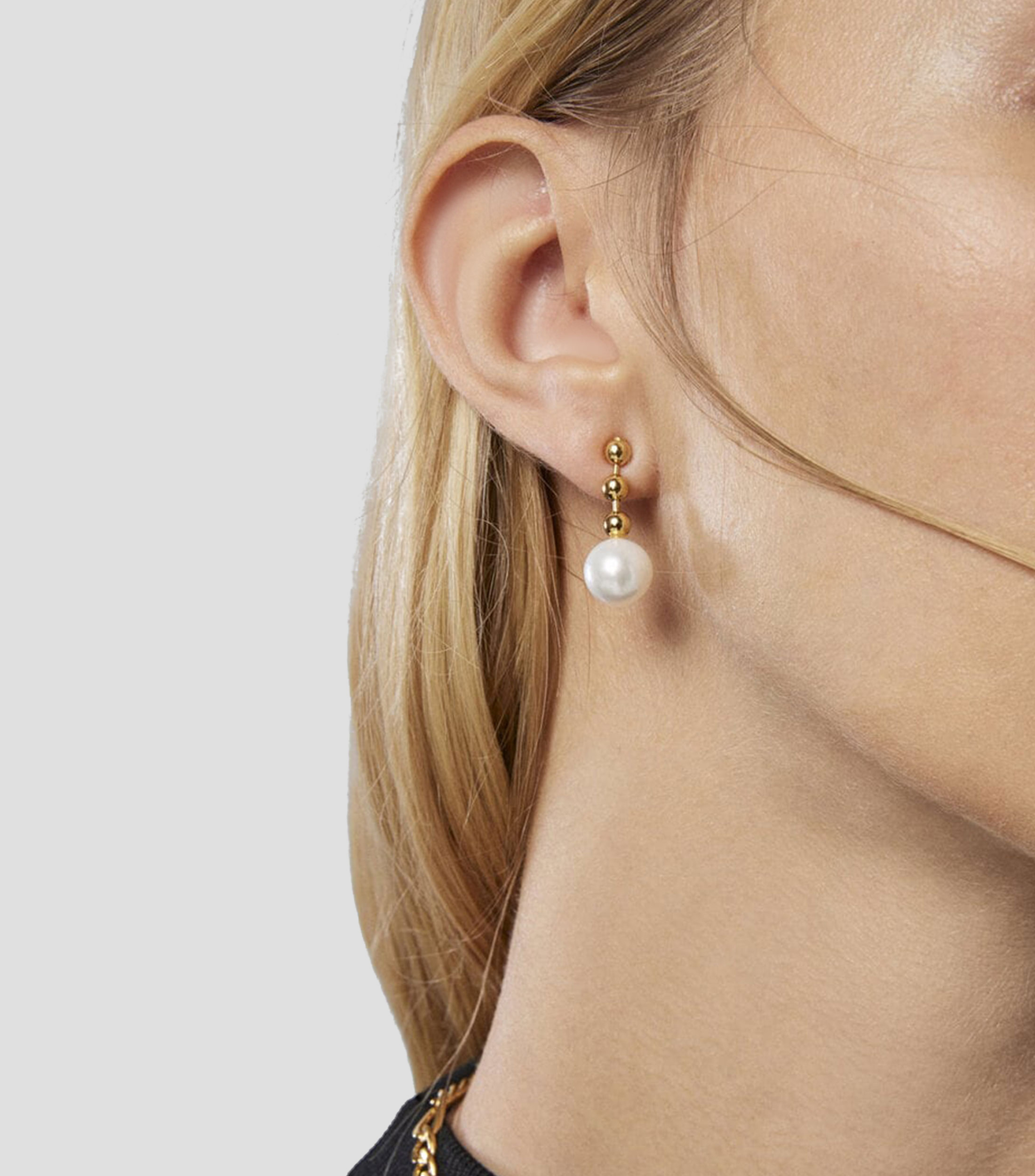 Aretes en plata con perla Gloss Mujer