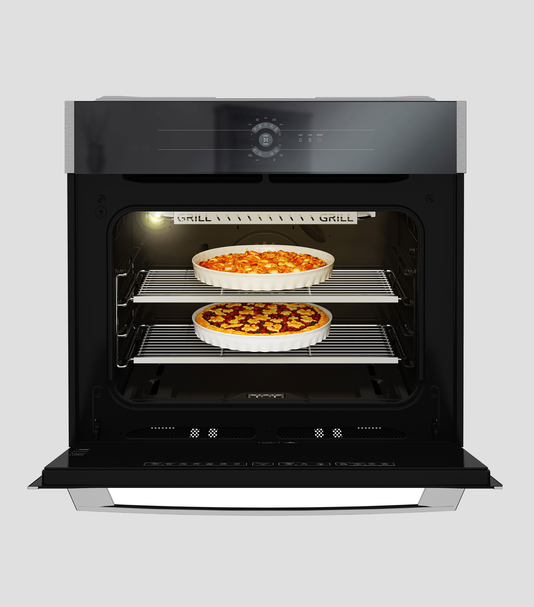 Horno Empotrable Negro Espejo 80 cm Air Fry a gas