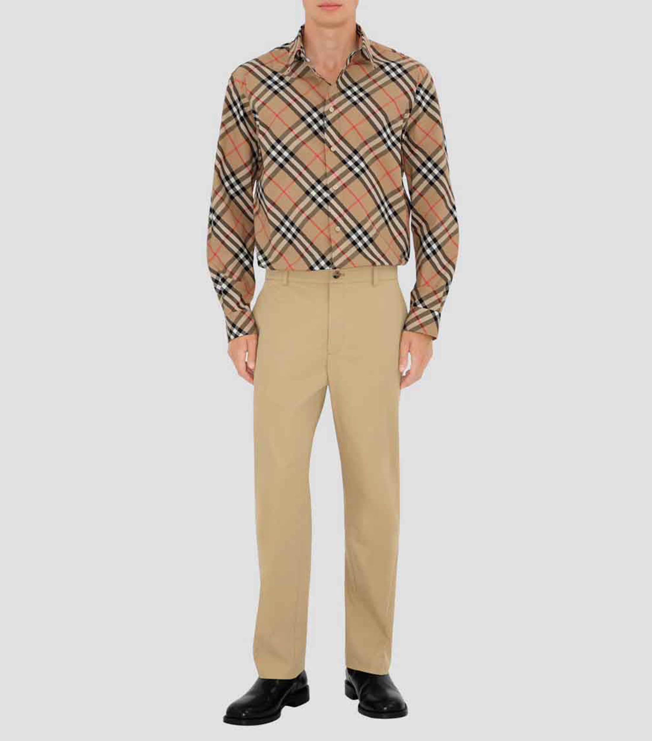 Camisa de cuadros manga larga Hombre