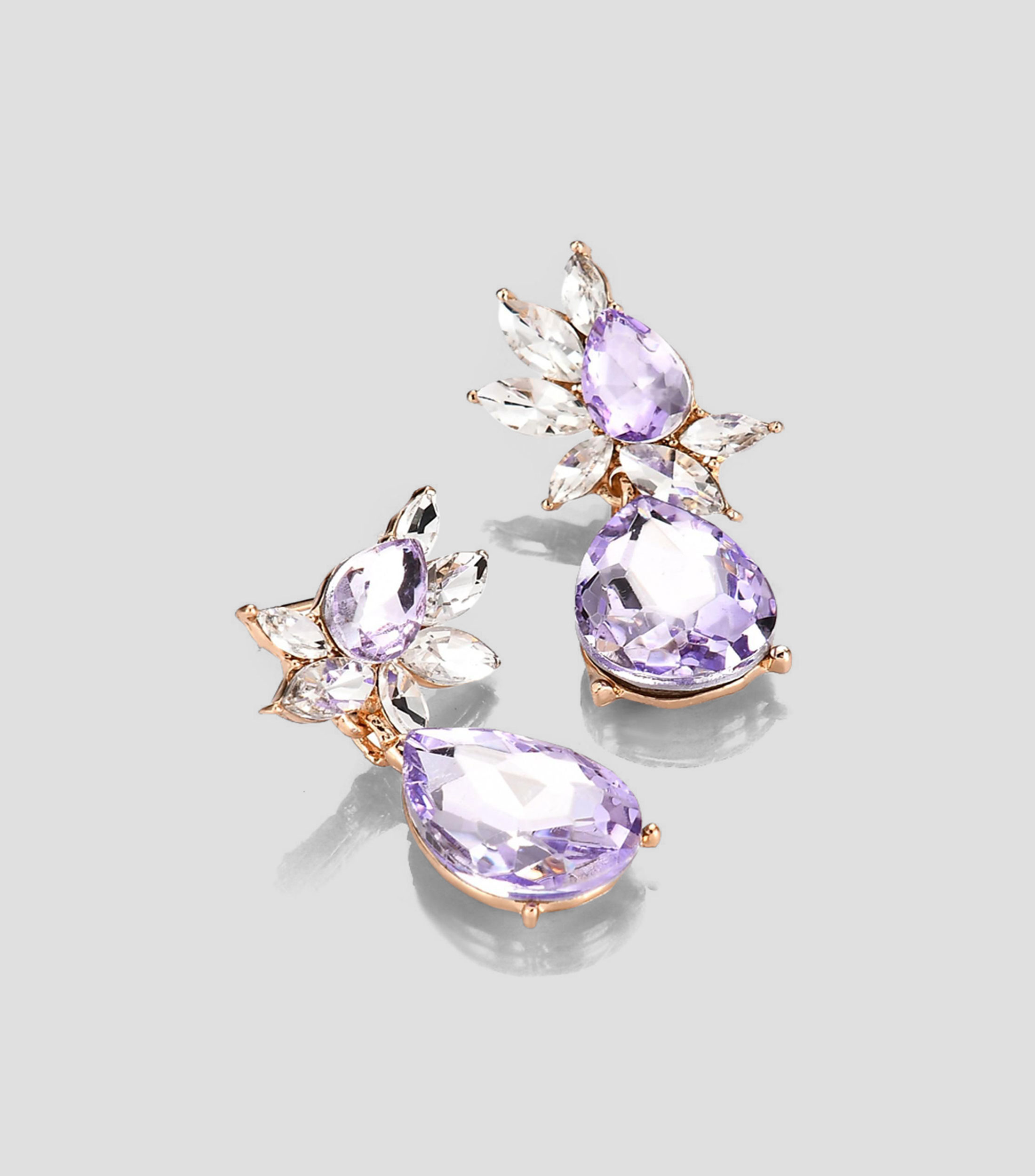Aretes con cristal Mujer