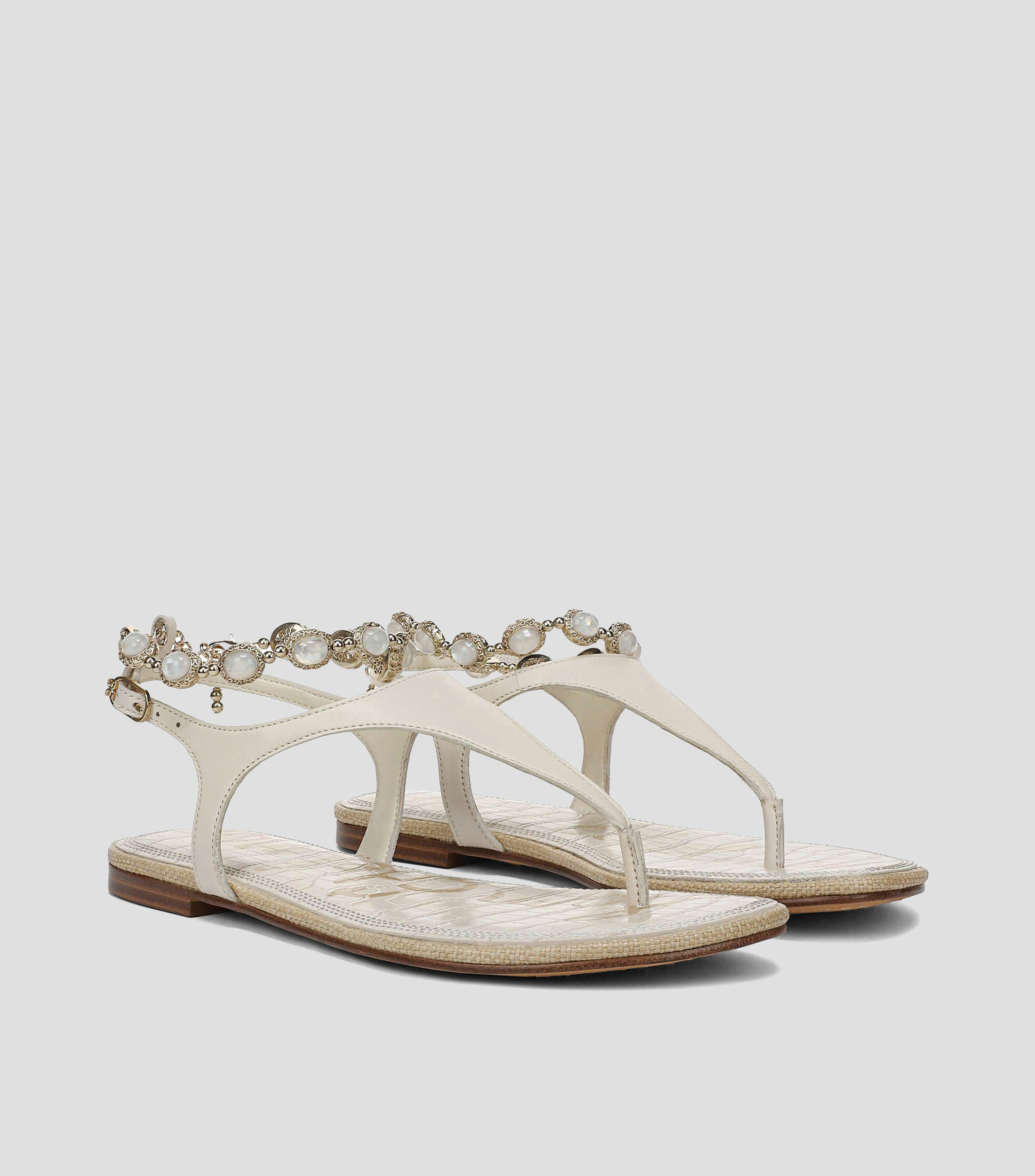 Sandalias planas en piel Mujer