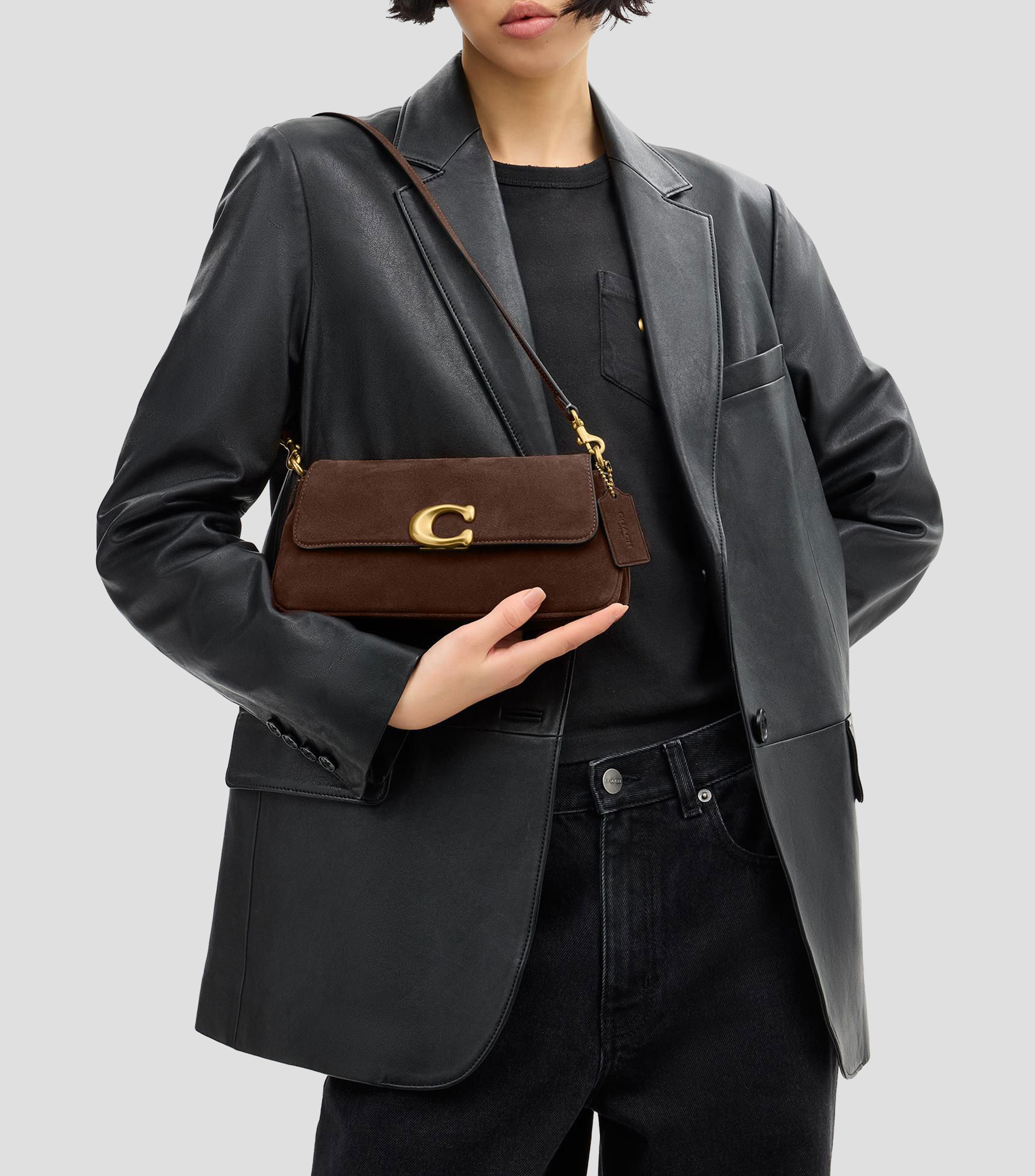 Bolsa Crossbody café Jet de diseño liso Mujer