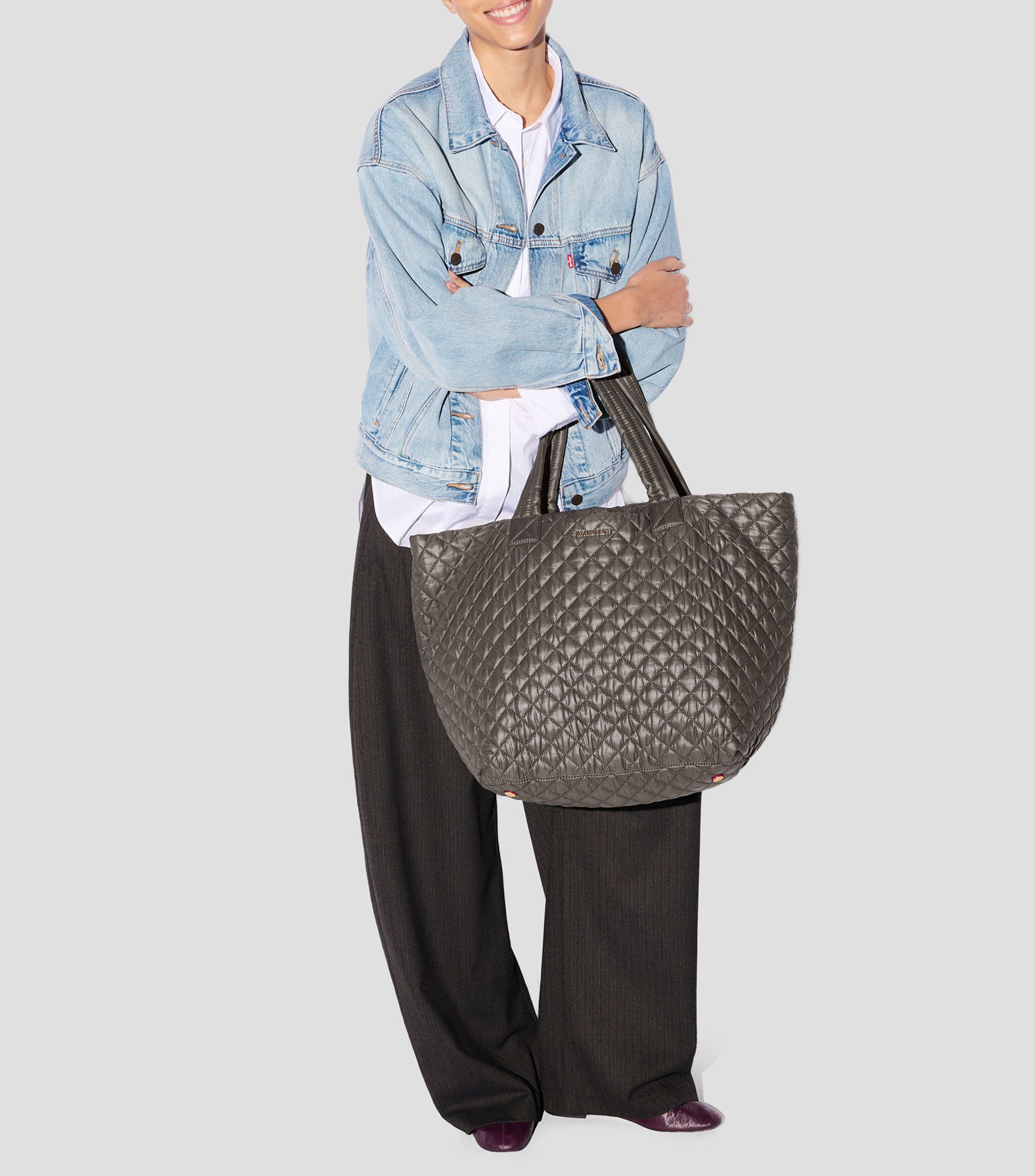 Bolsa Tote de cuadros Mujer