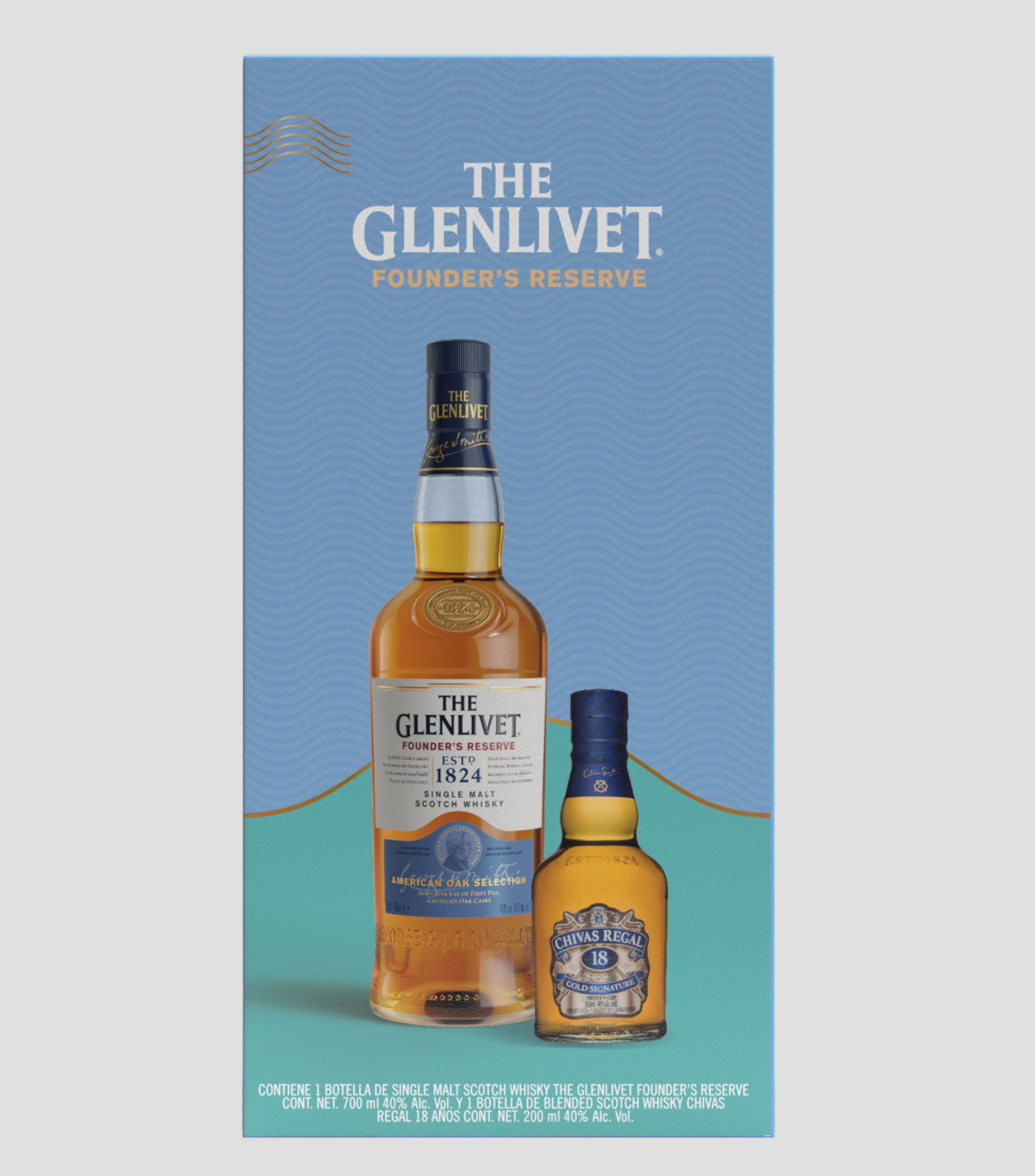 Whisky Founder's Reserve, 700 ml + Whisky Chivas Regal 18, 200 ml