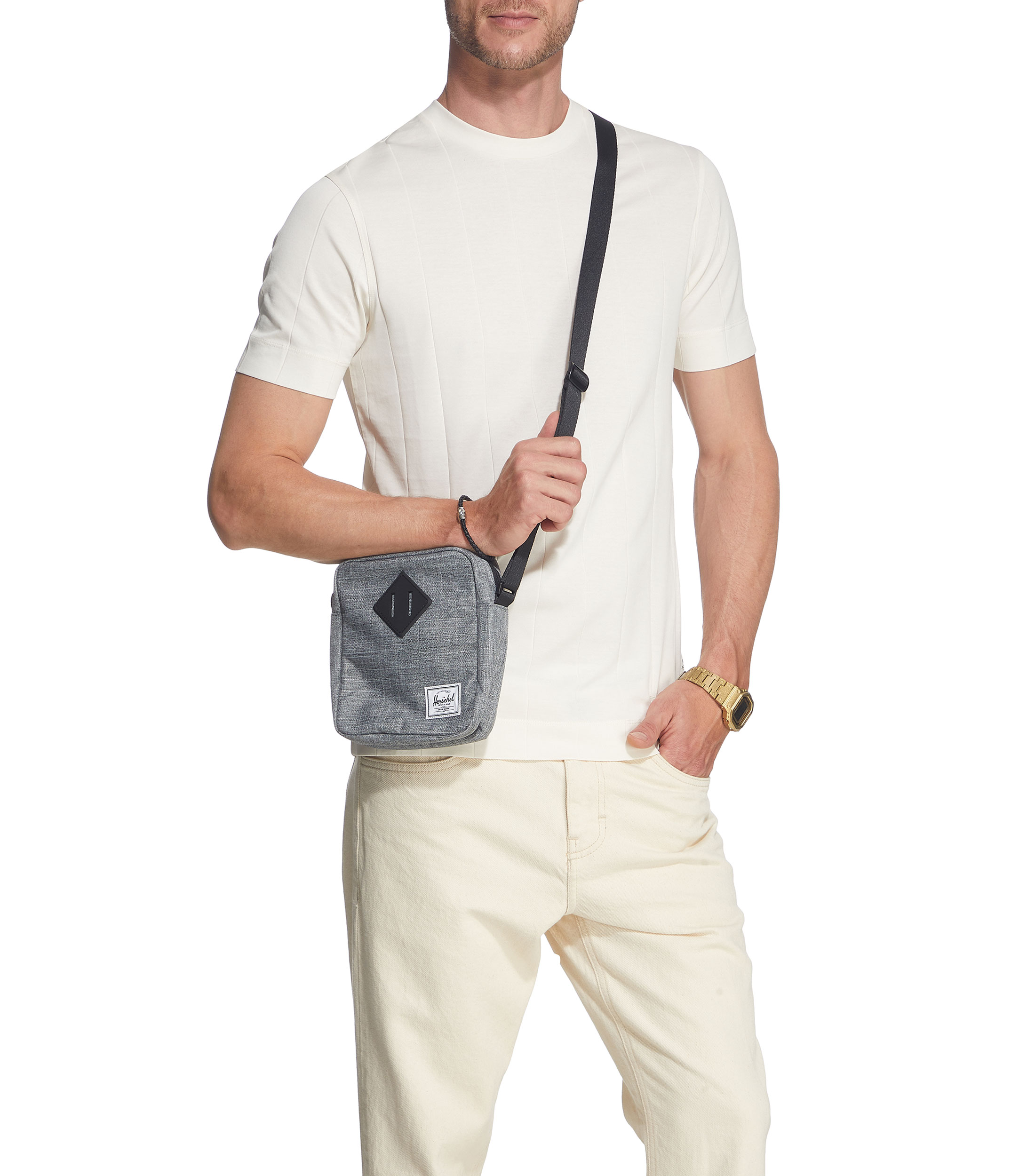 Bolso Crossbody gris jaspeado Heritage Hombre