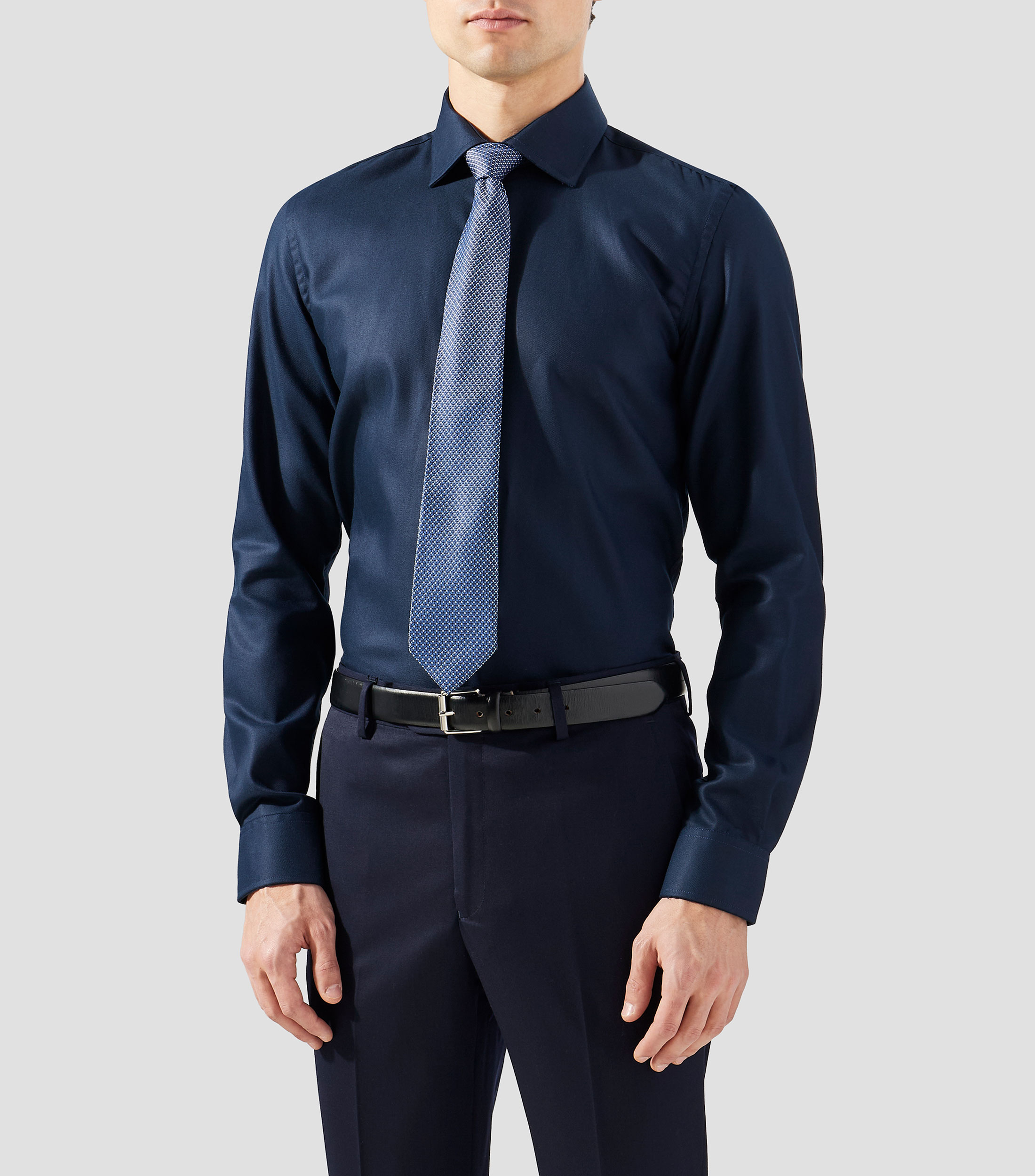 Camisa lisa manga larga Hombre