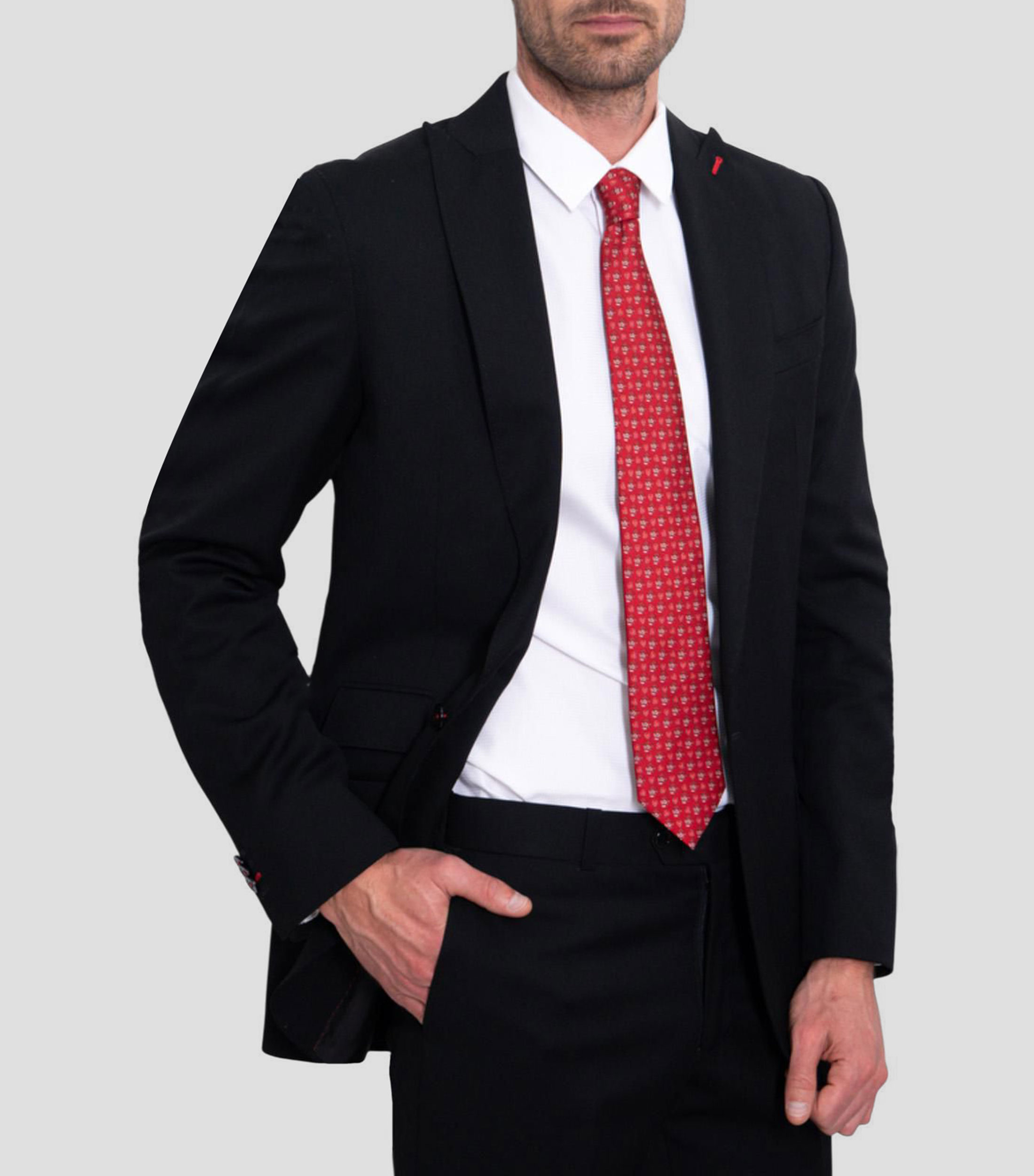 Corbata ancha de seda vino estampada Día de Muertos Calaverita
