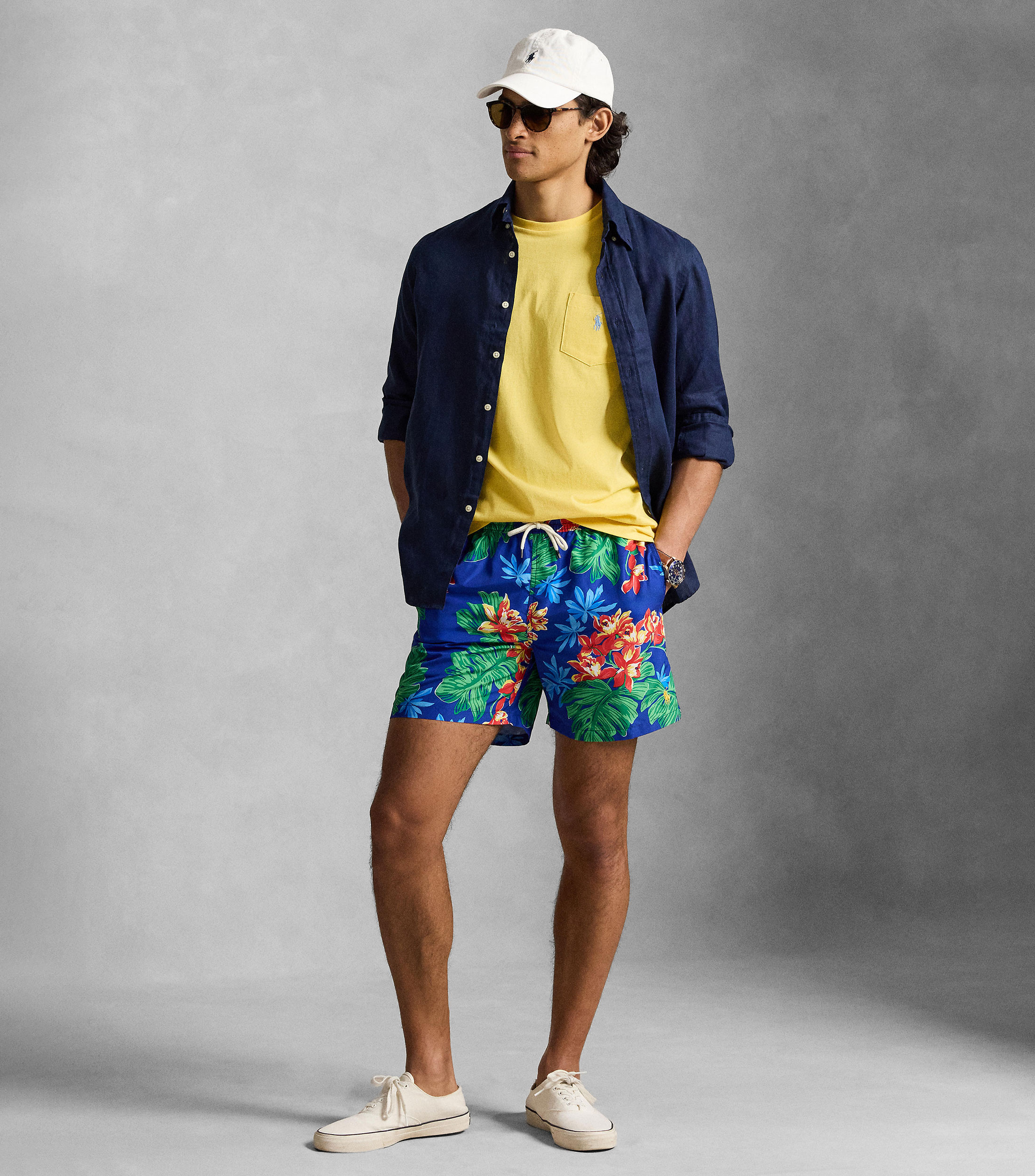 Playera cuello redondo manga corta sólida Hombre