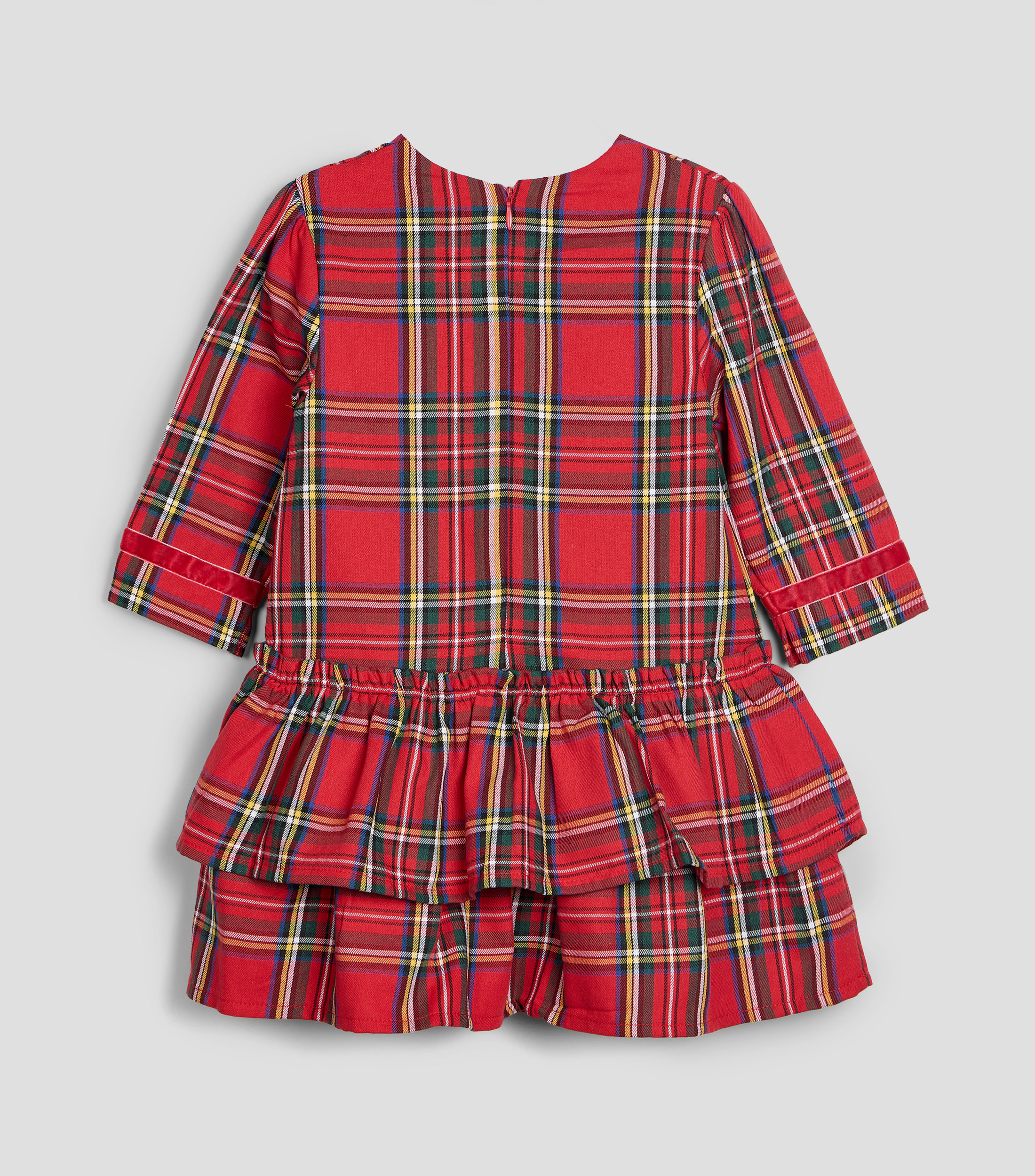 Vestido de manga larga con cuadros Niña