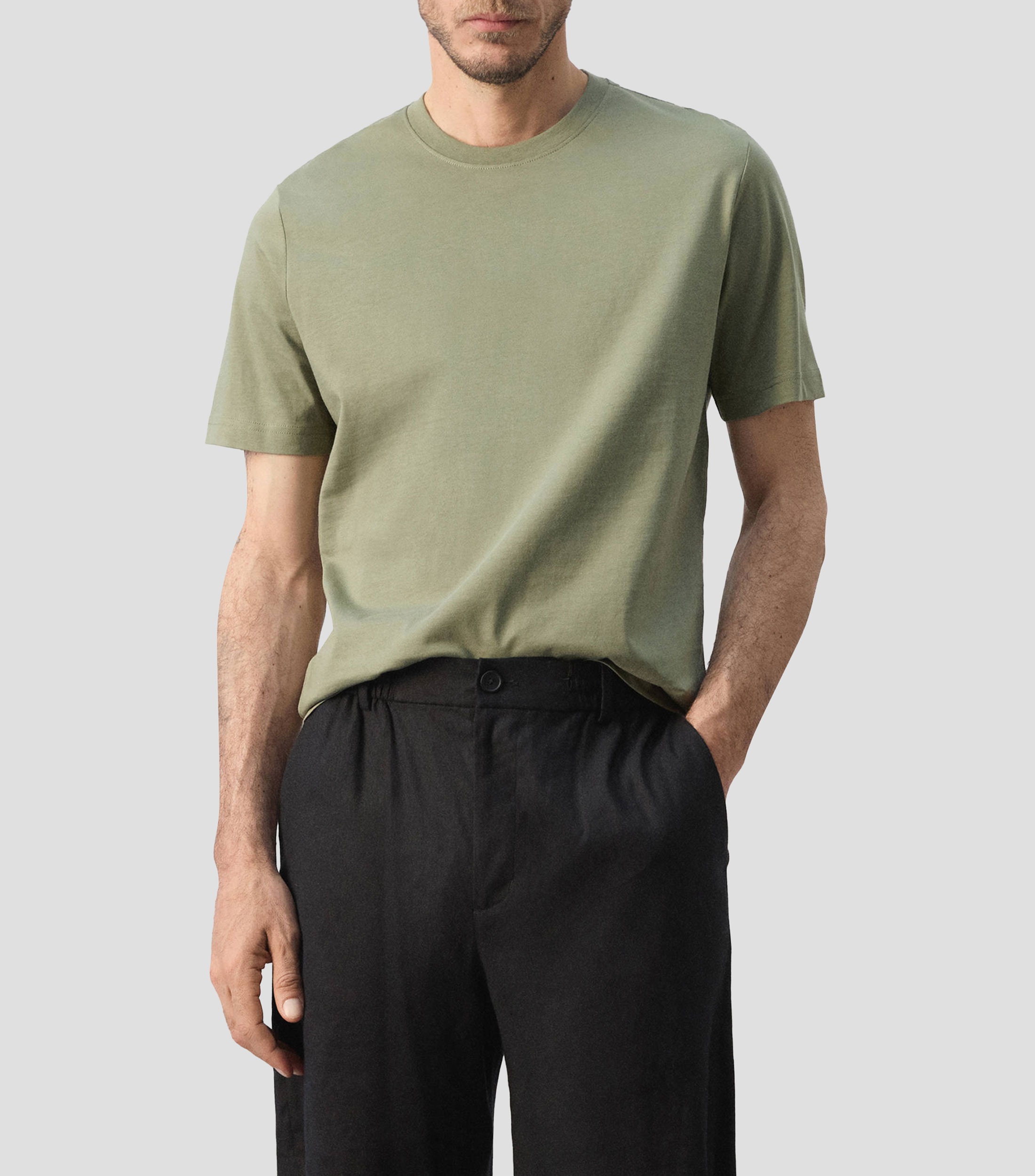 Playera cuello redondo manga corta lisa Hombre