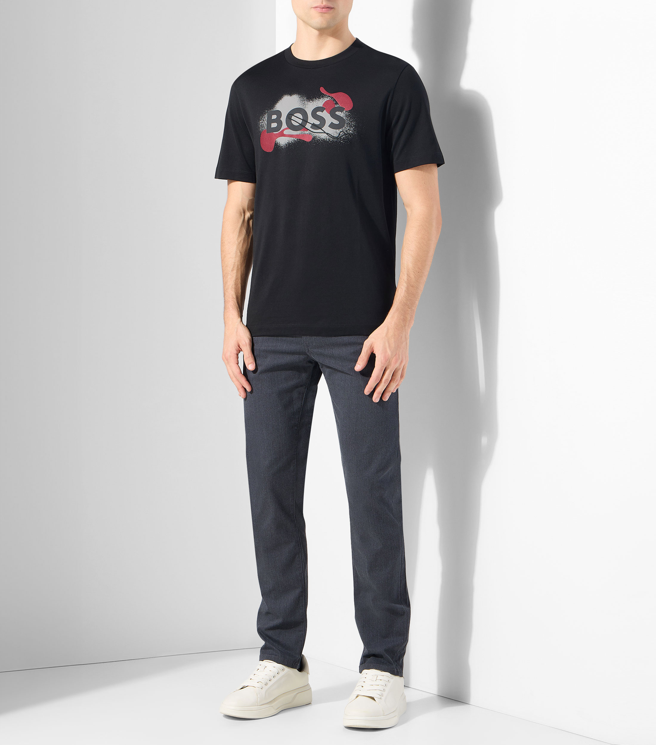 Playera cuello redondo manga corta estampada Hombre