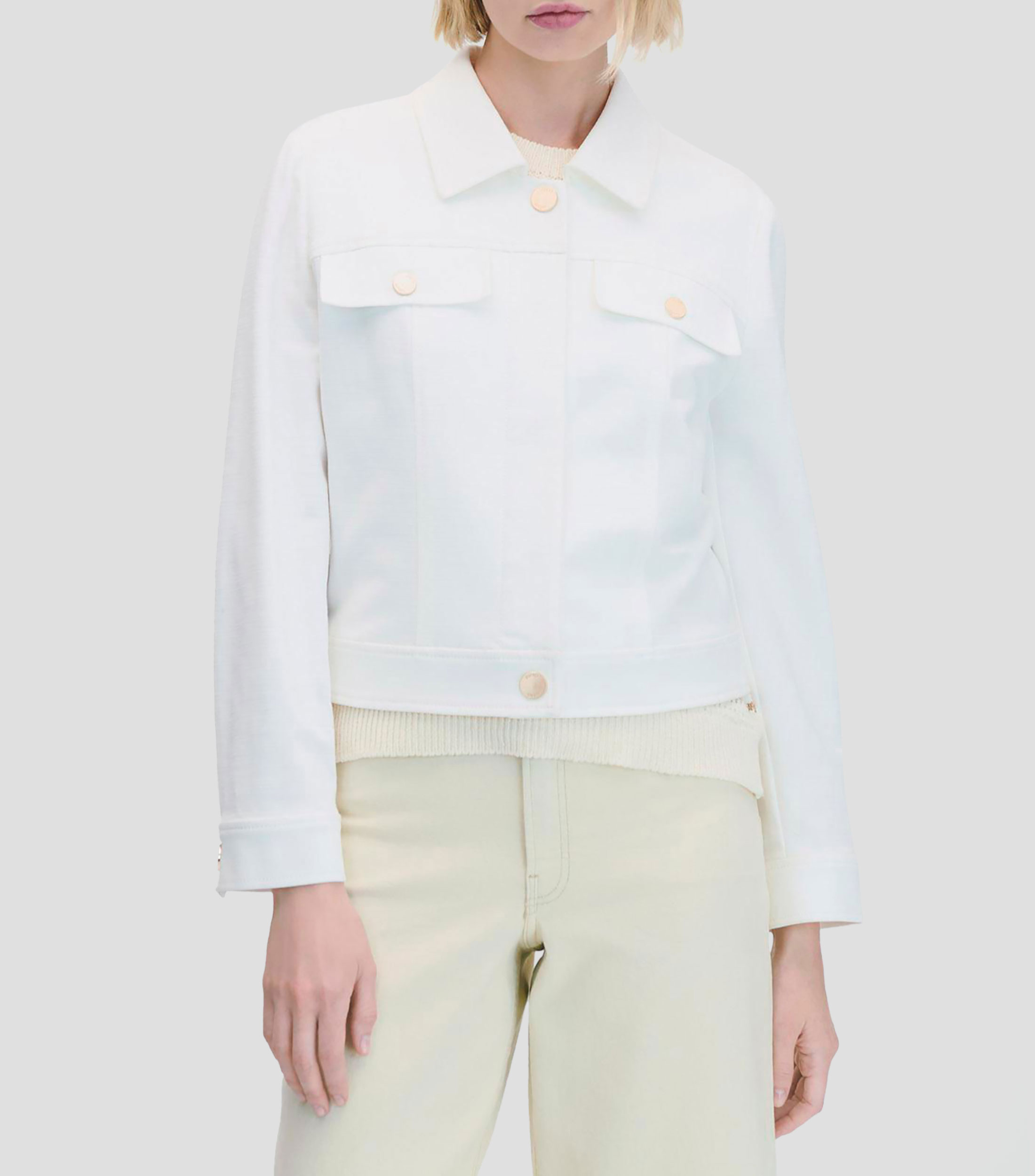 Chamarra Cuello Camisero Efecto Flamé Mujer