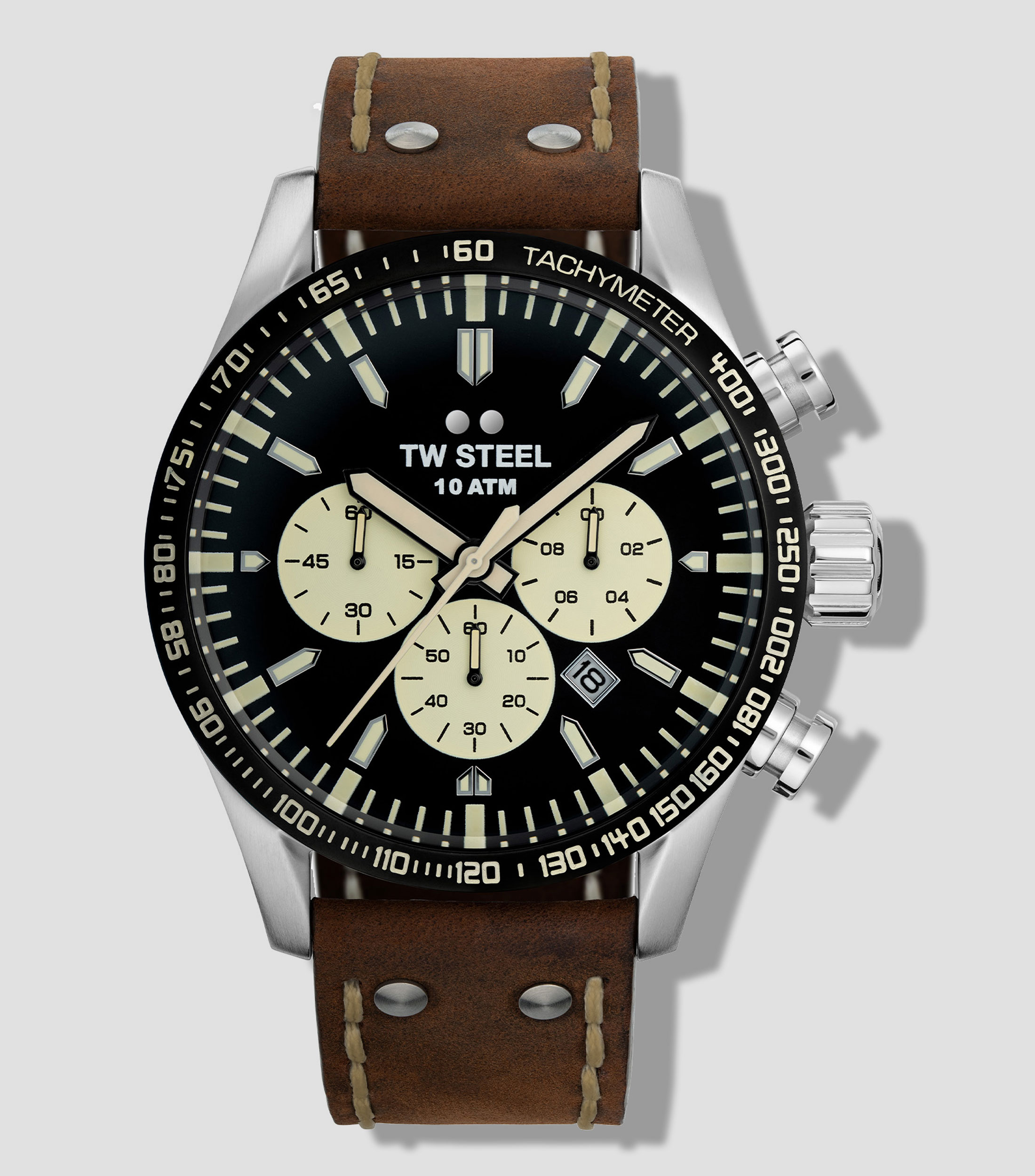 Reloj para Hombre VS120 Volante Deportivo Negro, beige