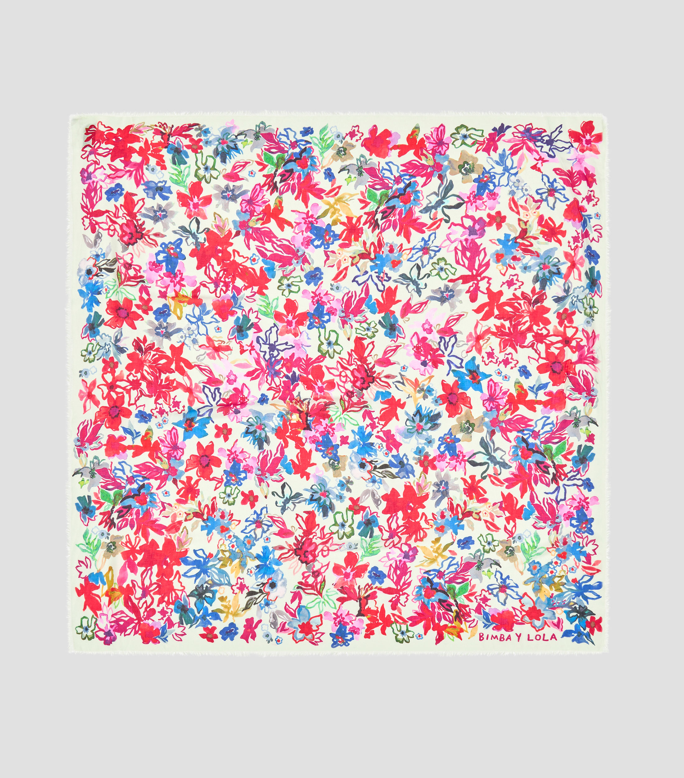 Pañuelo flores acuarela lima Mujer
