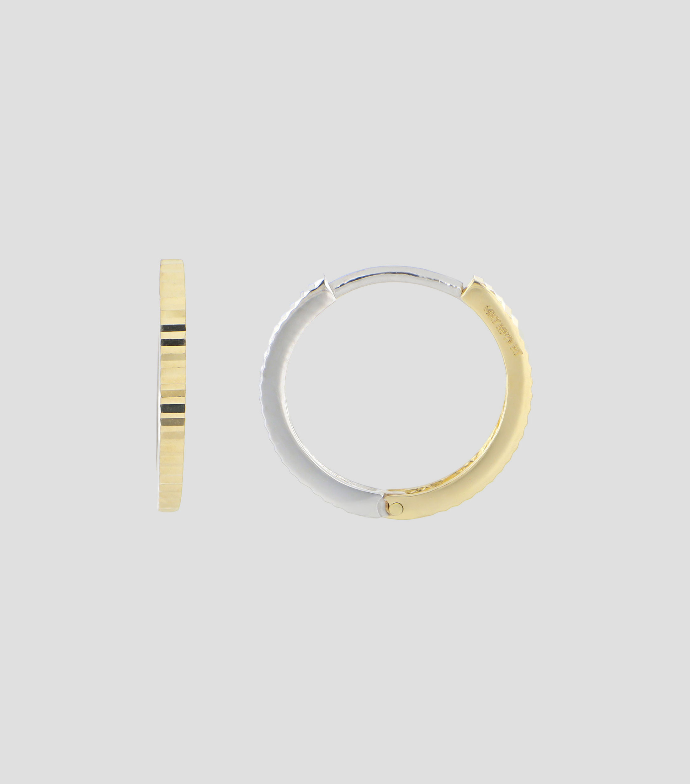 Arracadas en oro 14 Kilates bicolor Mujer