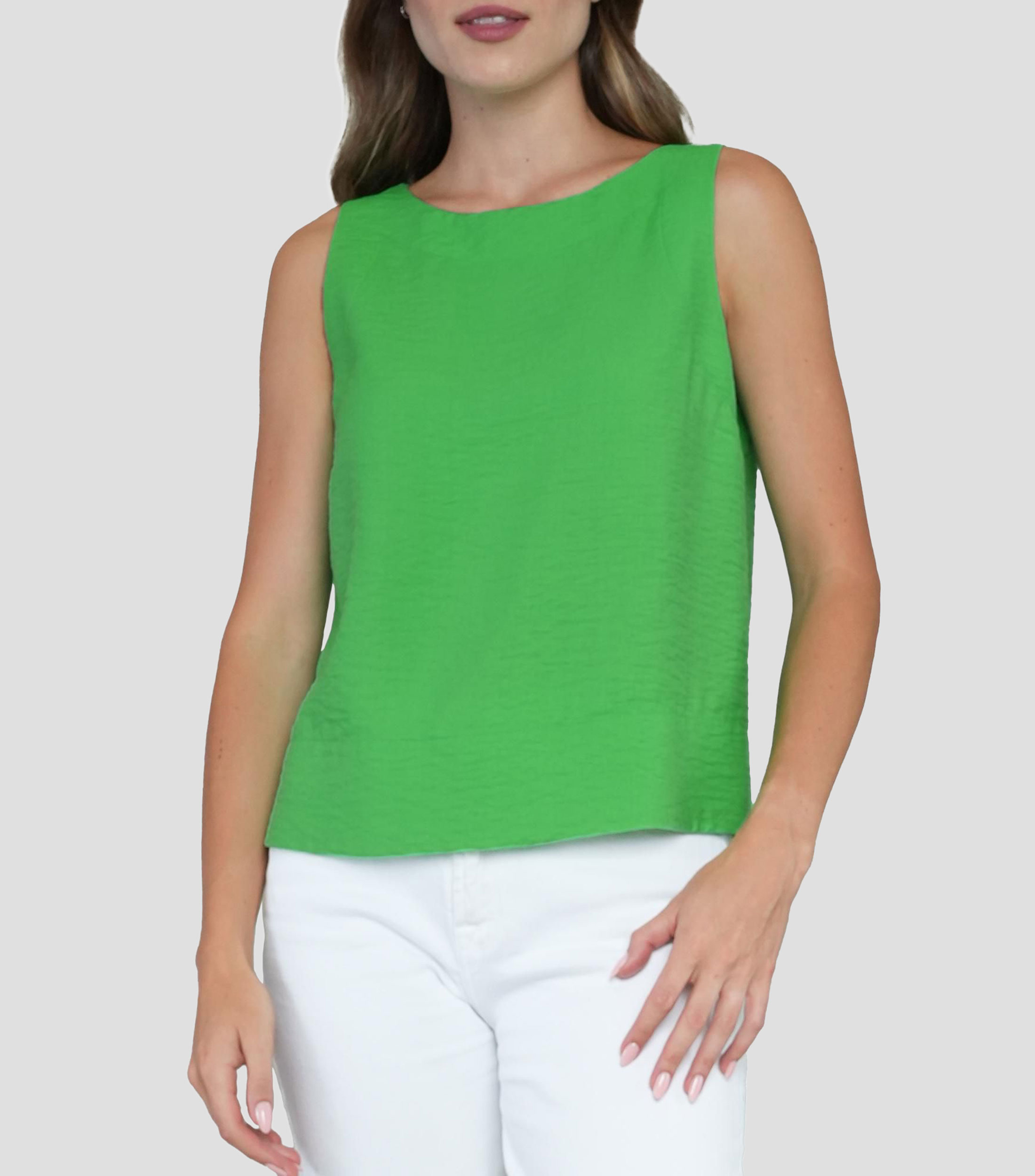 Blusa lisa sin mangas Mujer