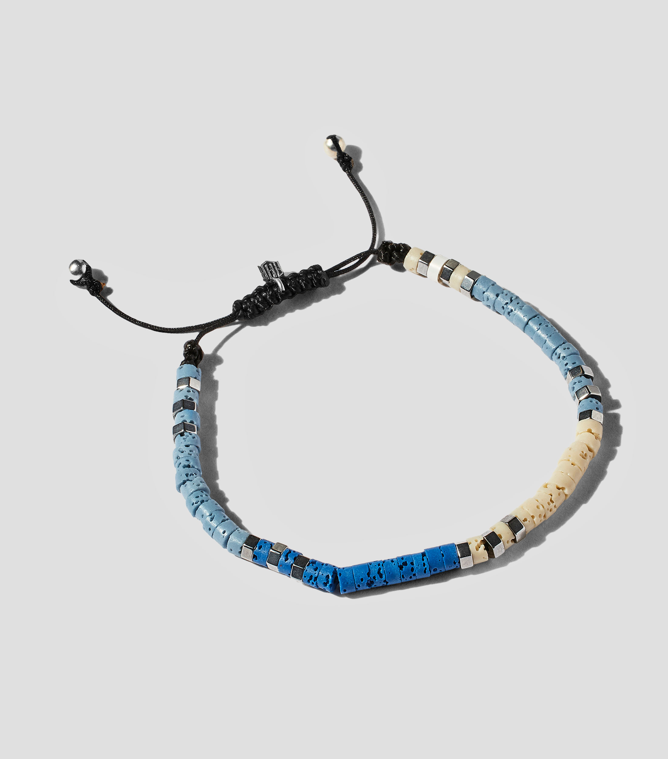 Pulsera con cuentas de piedra volcánica Hombre