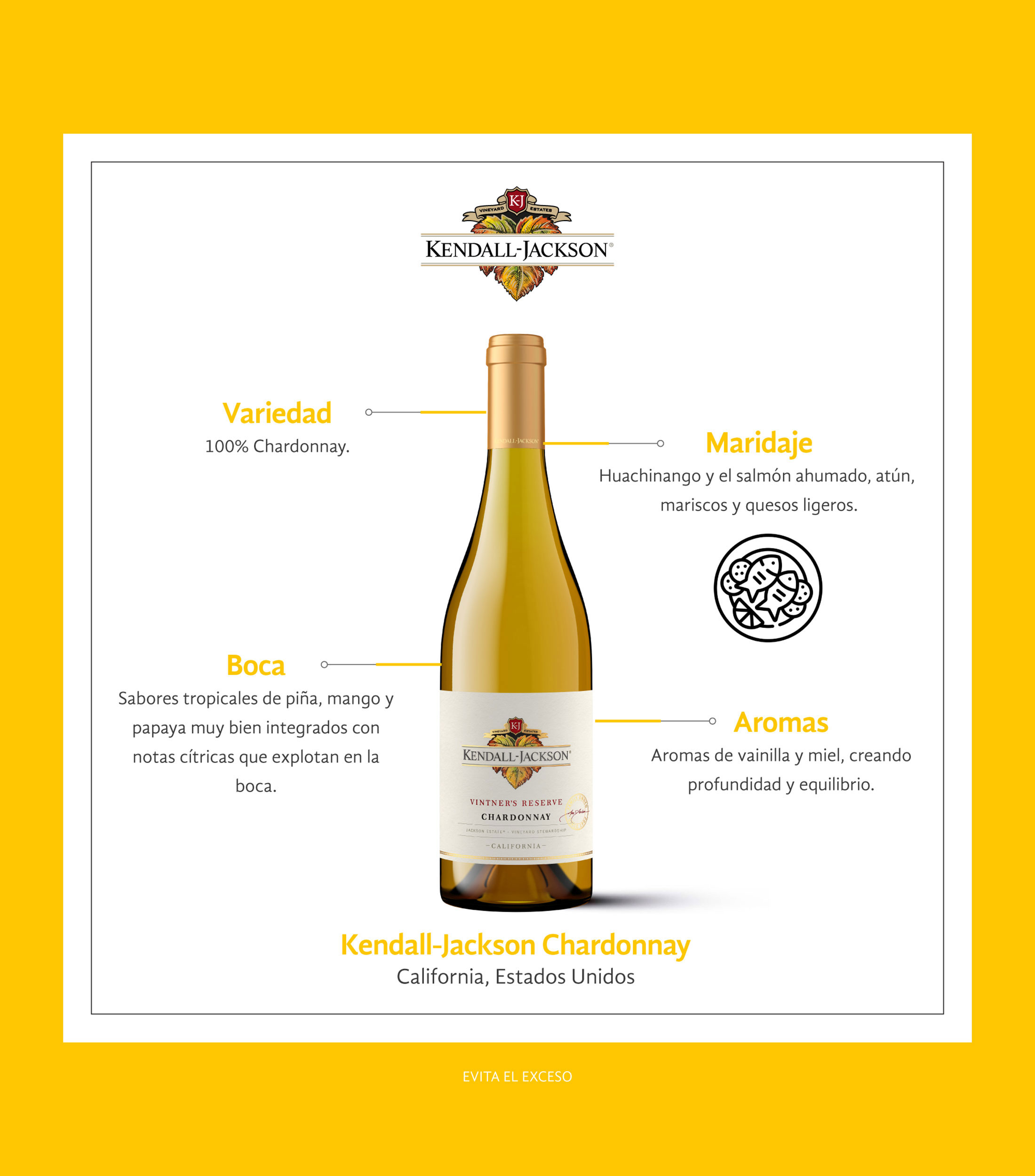 Vino blanco Chardonnay Vintners Reserve California, USA, 750 ml