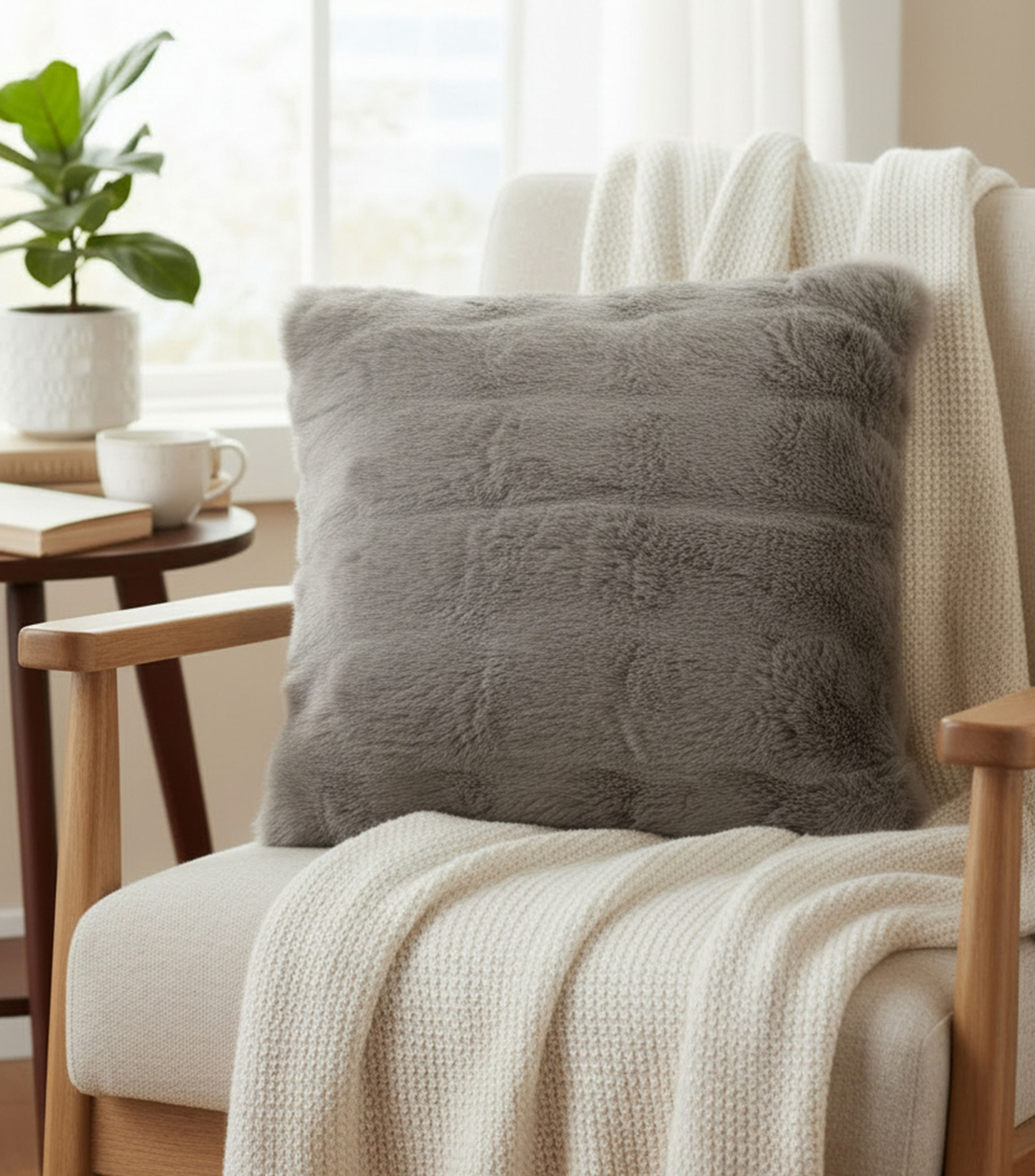 Cojín decorativo Constanza gris