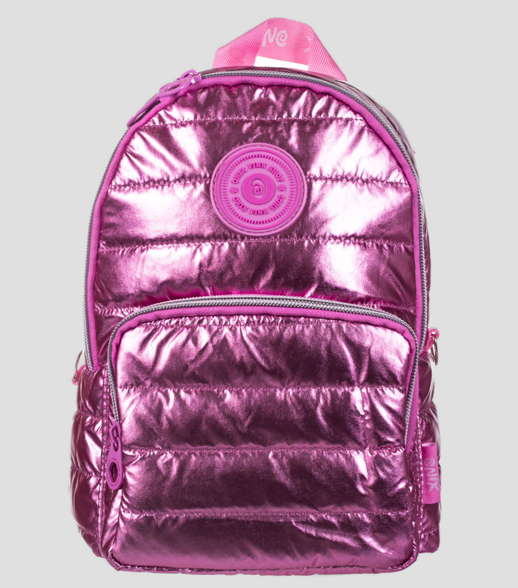 Bolso backpack plateado Space Holo Rainbow capitonado Niña