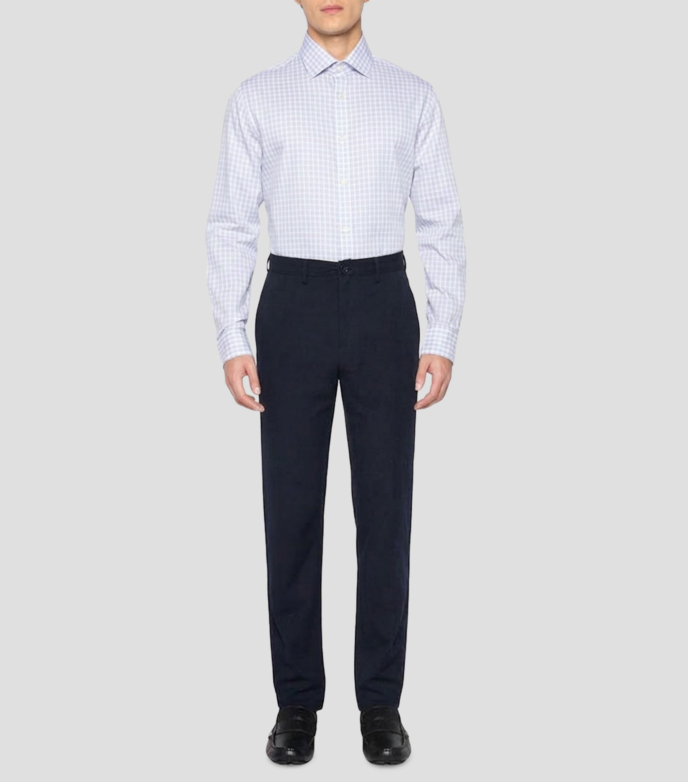 Camisa a cuadros manga larga Hombre