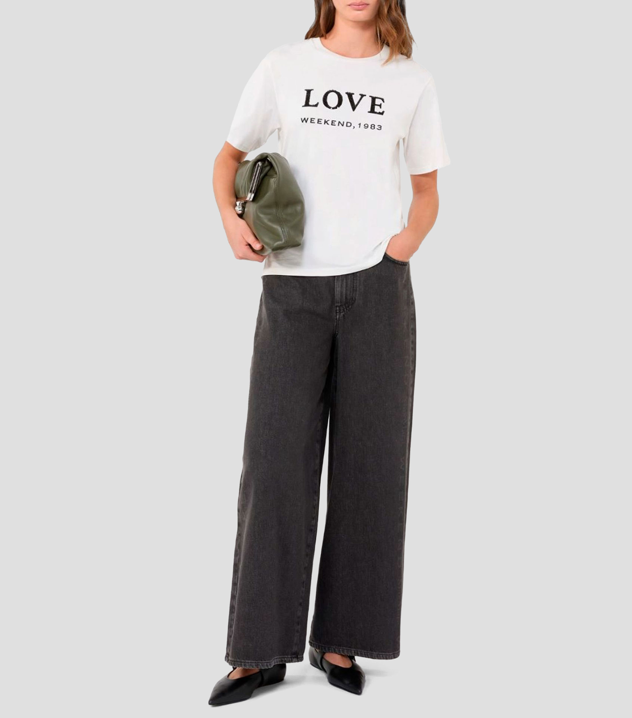 Playera cuello redondo manga corta estampado Mujer