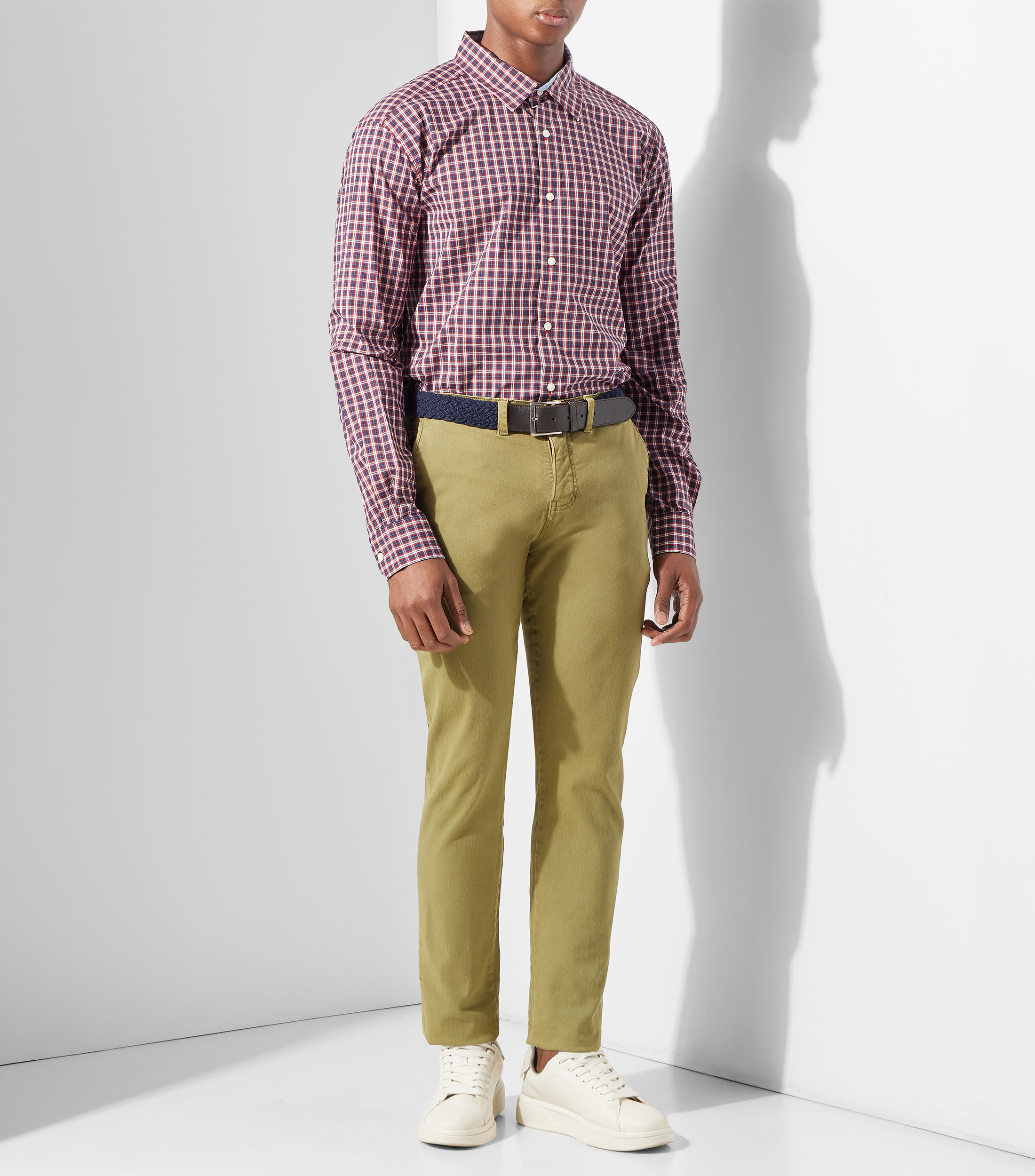 Camisa con cuadros manga larga Hombre