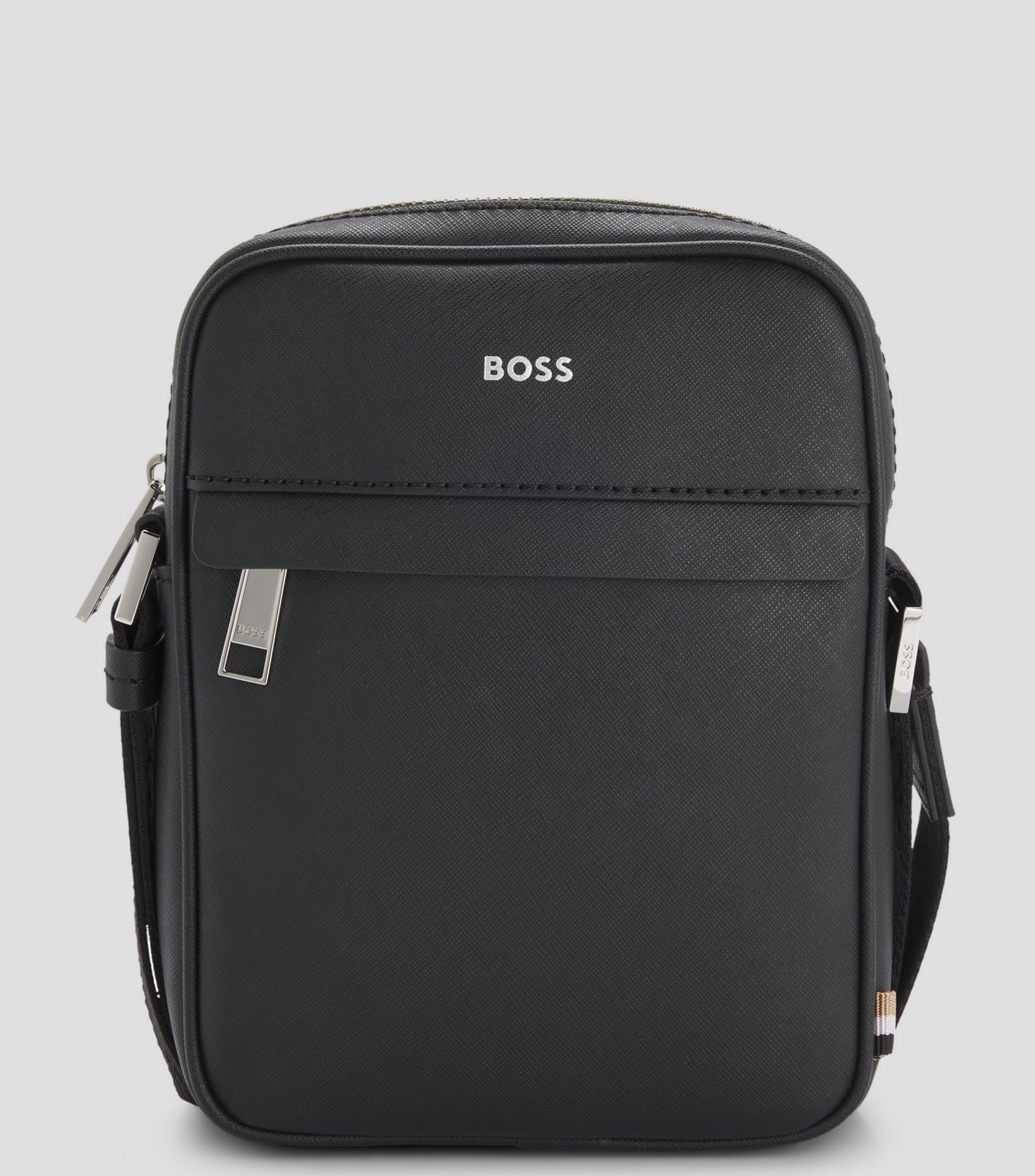 Bolsa messenger con raya de la marca y detalle de logo Hombre