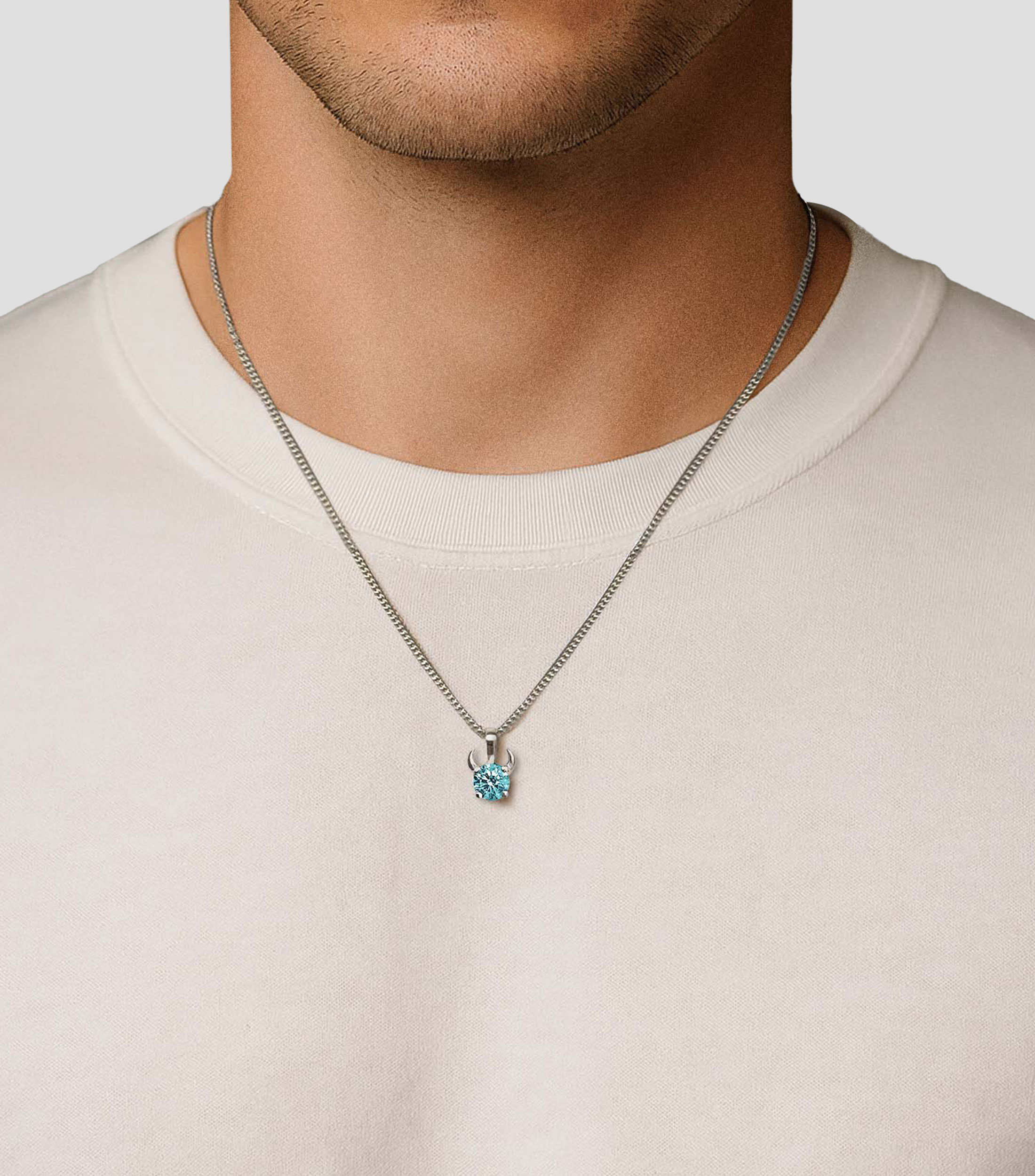 Dije en Plata Esterlina con Topacio Azul Unisex