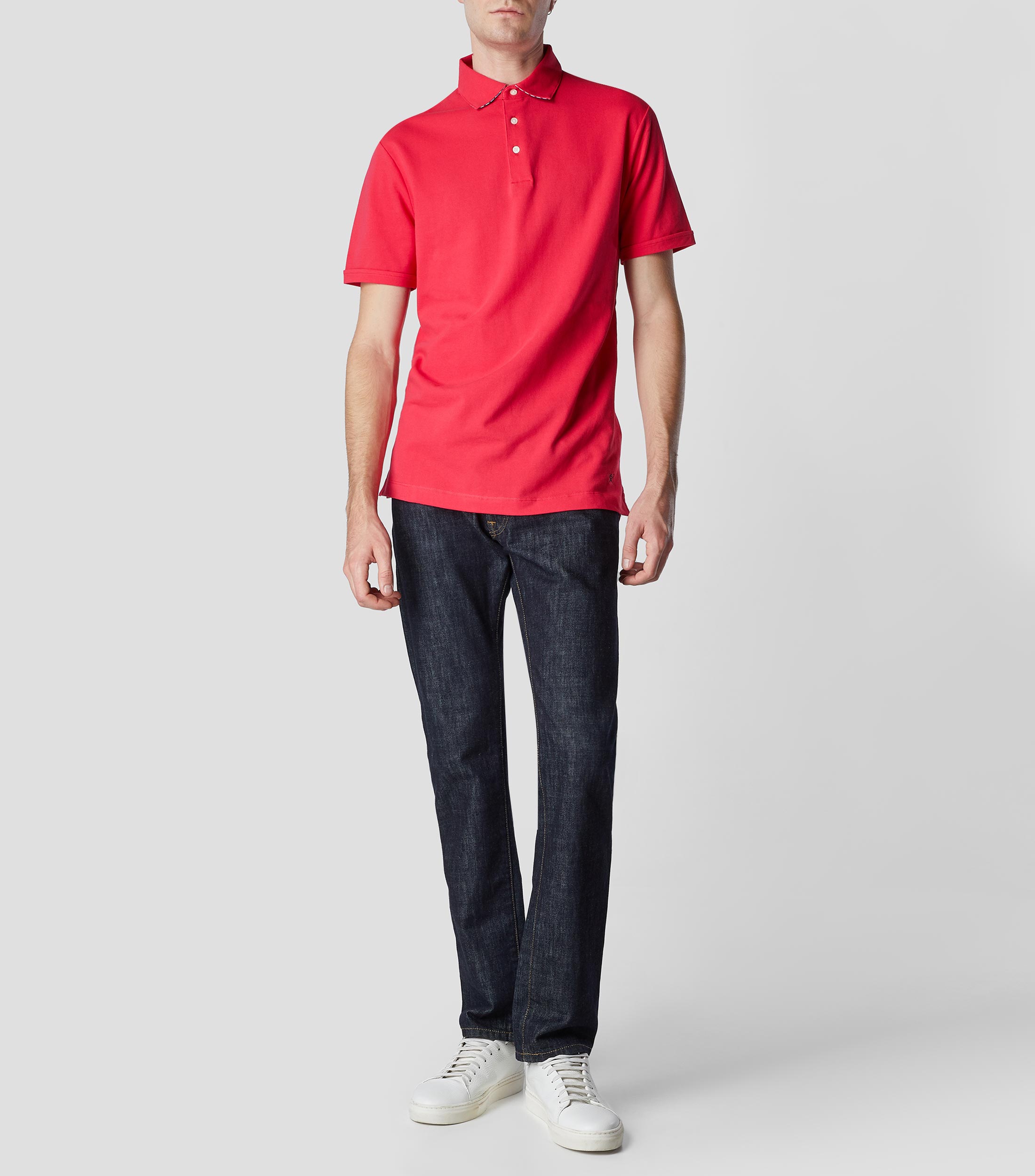 Playera tipo polo manga corta lisa Hombre
