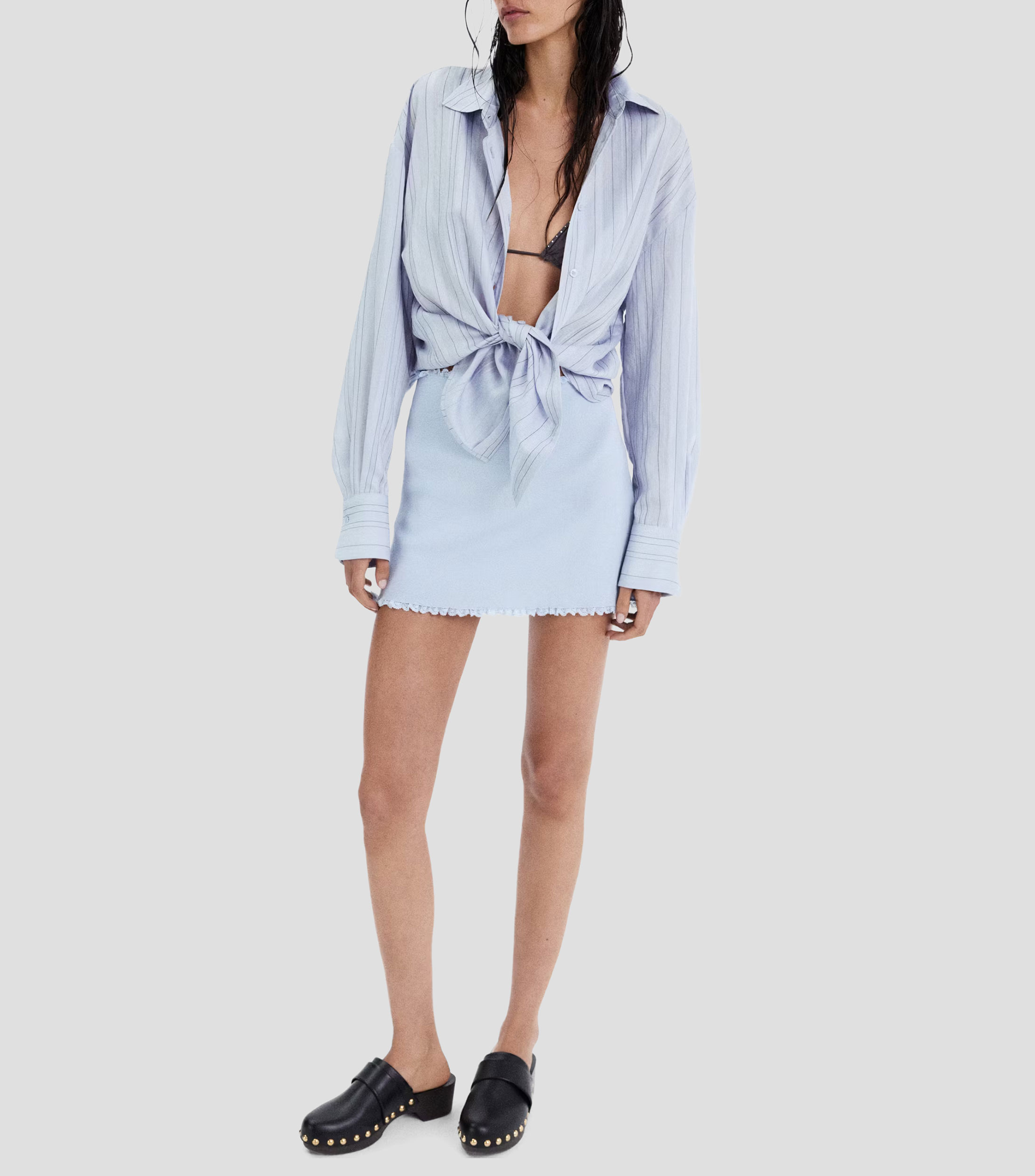 Camisa a rayas manga larga Nomol Mujer