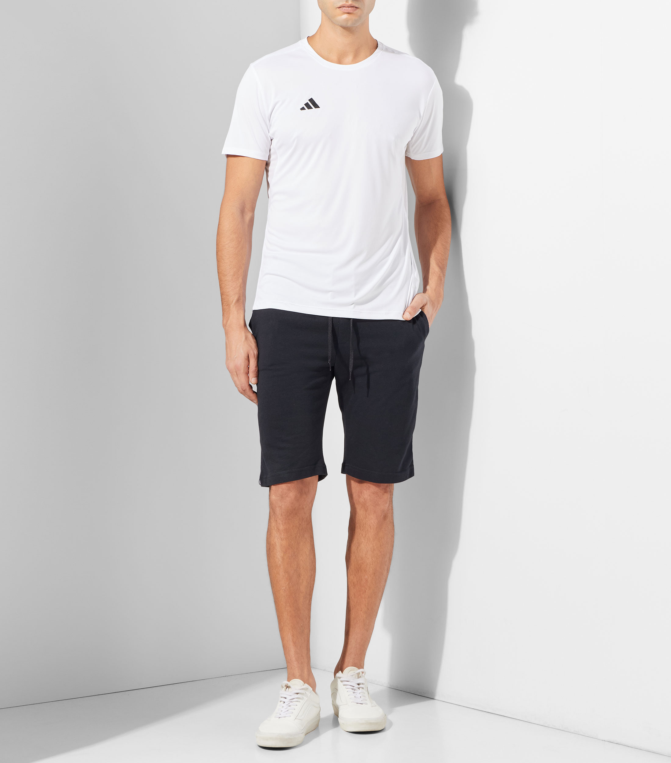 Playera para correr Adizero de cuello redondo con manga corta lisa Hombre