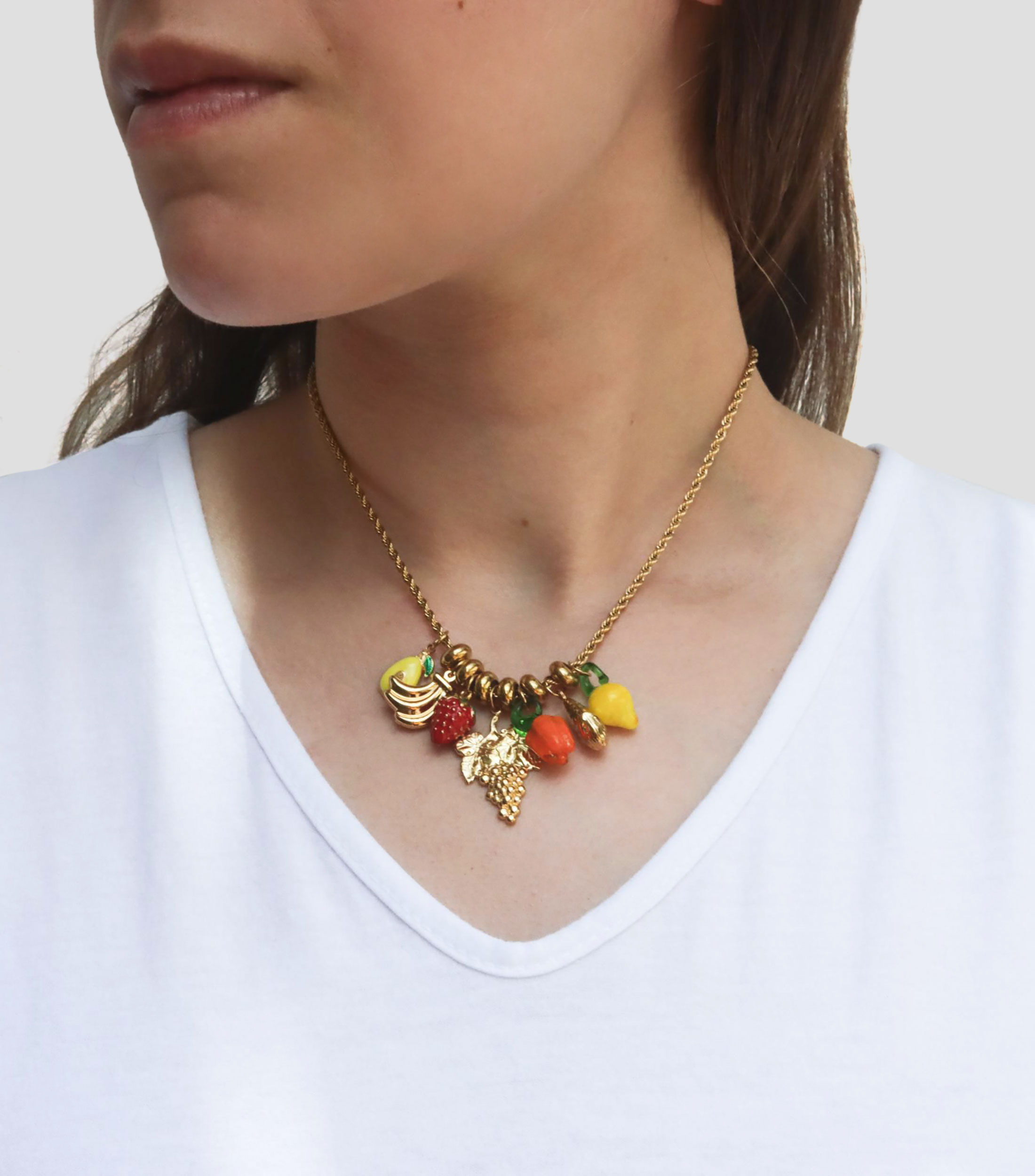 Collar con dijes en forma de frutas Tropical Mujer