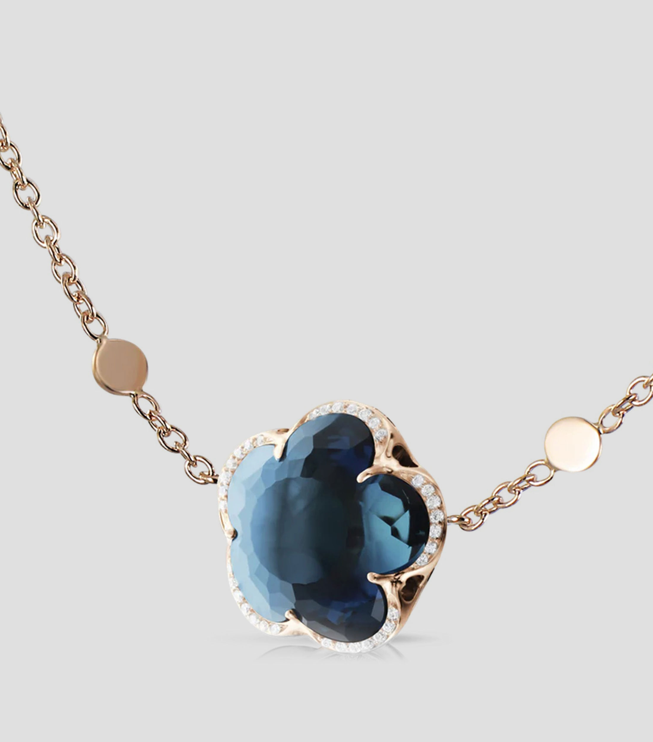 Dije con cadena en oro rosa de 18 kilates Bon Ton Mujer