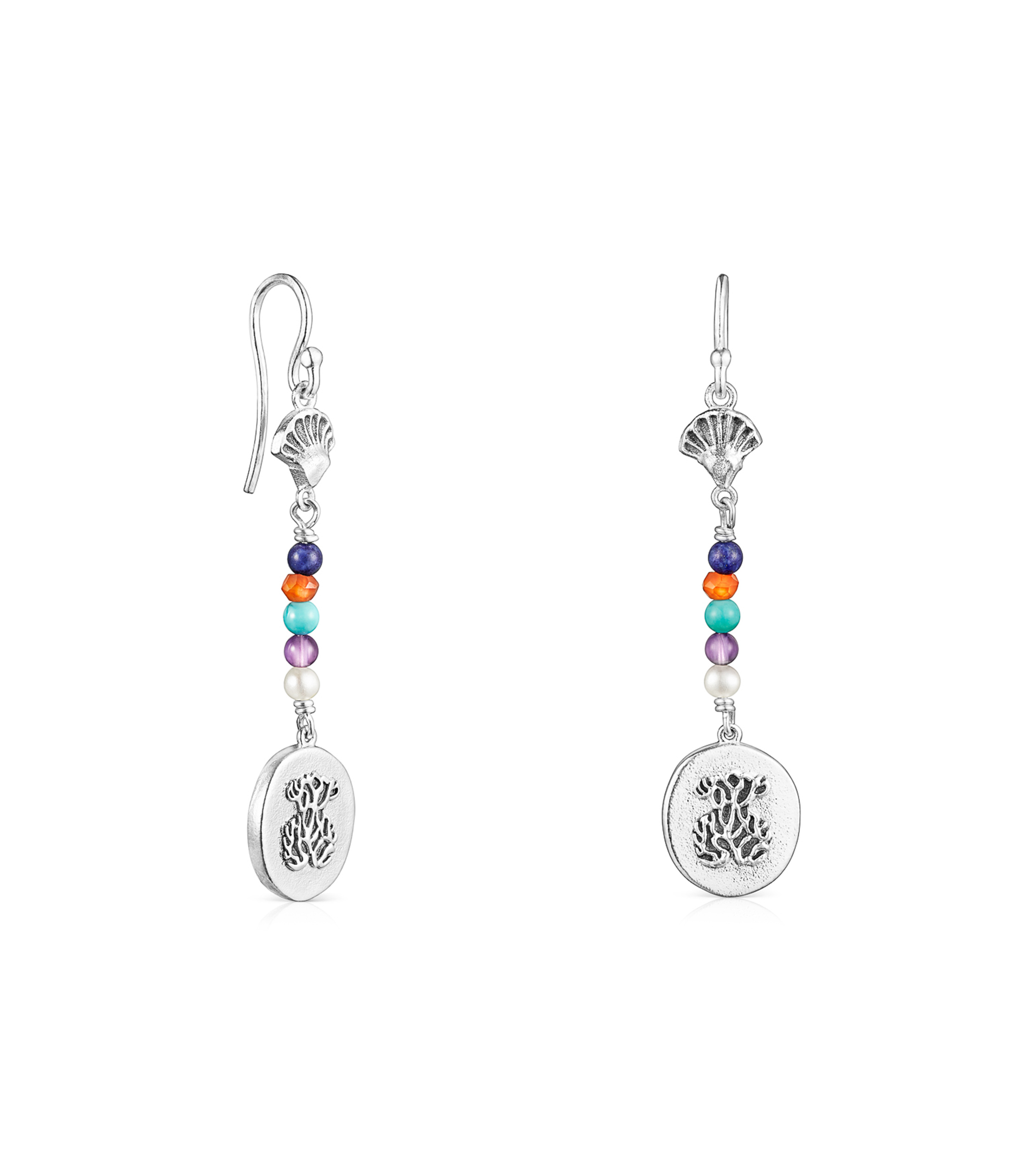 Pendientes en plata con gemas Oceaan Mujer